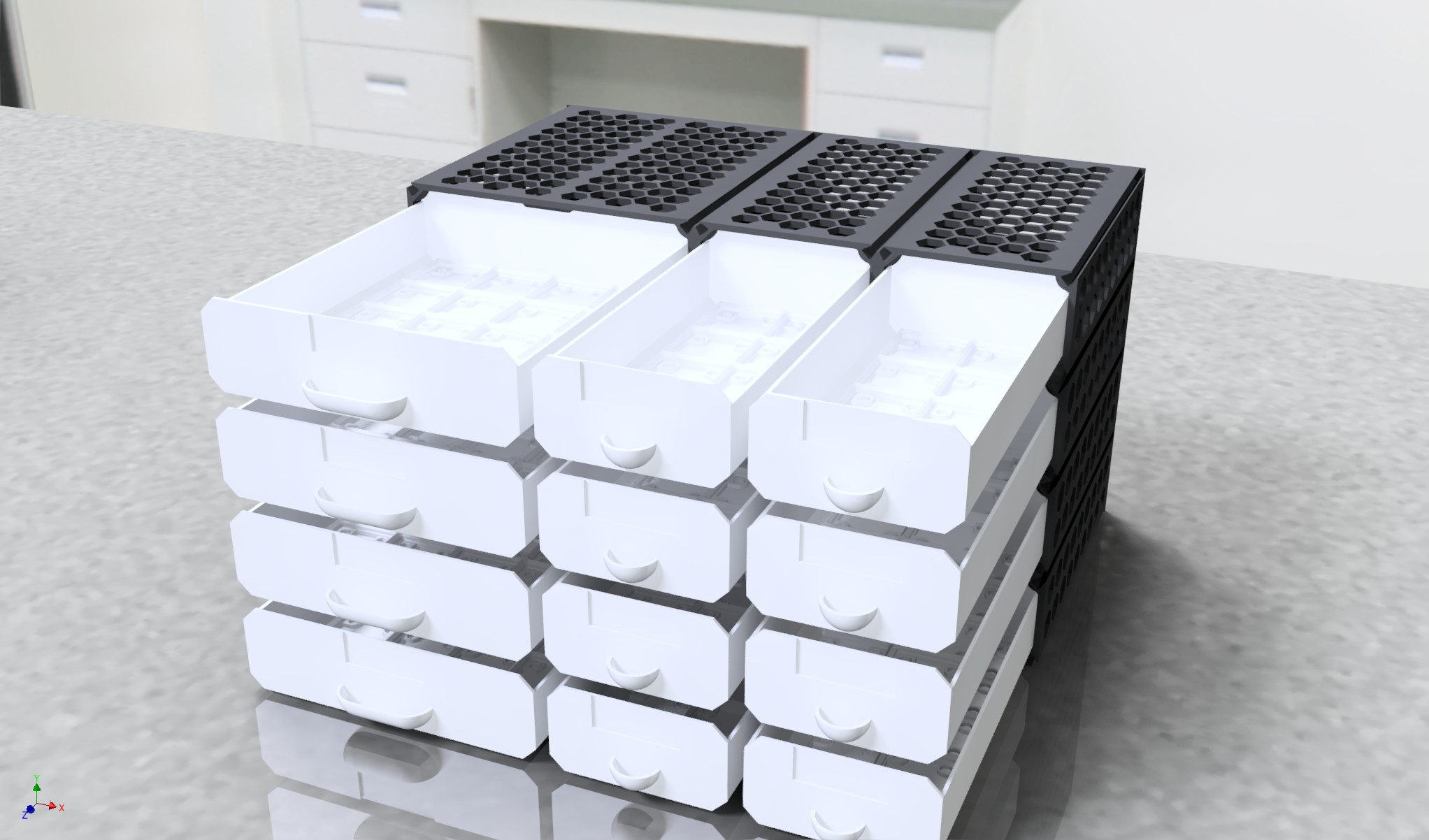 Miniatura 4 do modelo 3D Improved modular gridfinity drawers