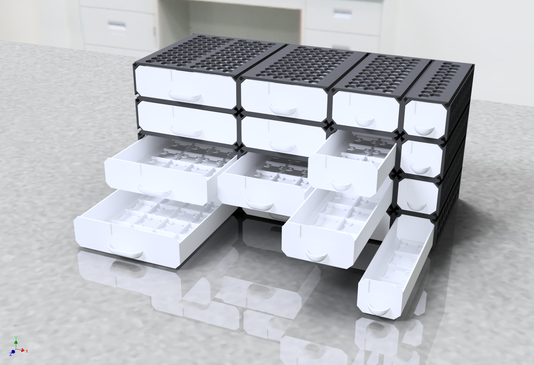 Improved modular gridfinity drawers