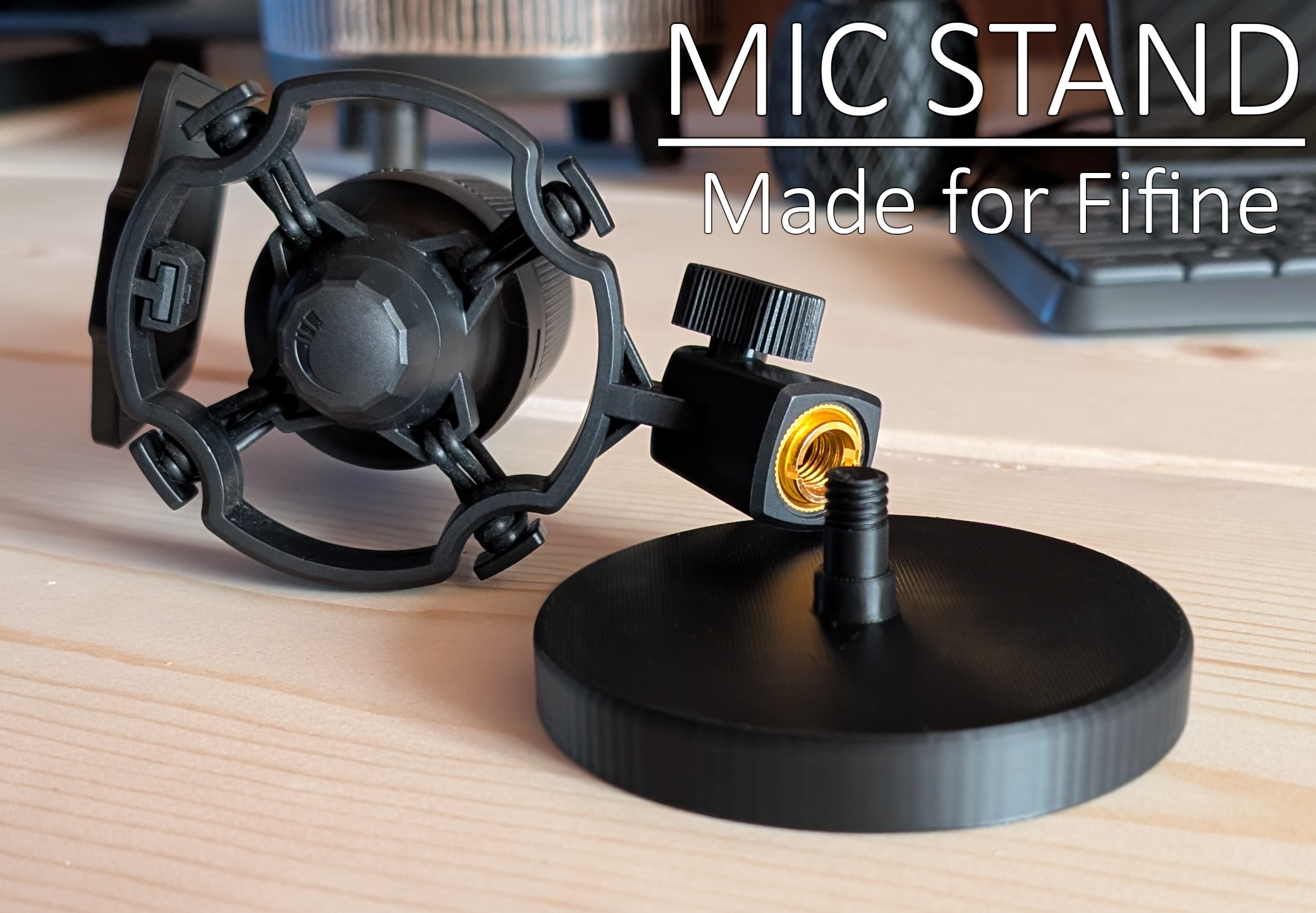 Microphone stand with 3/8" threading