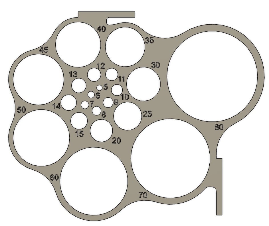 Circle Template (Metric) 5-80mm