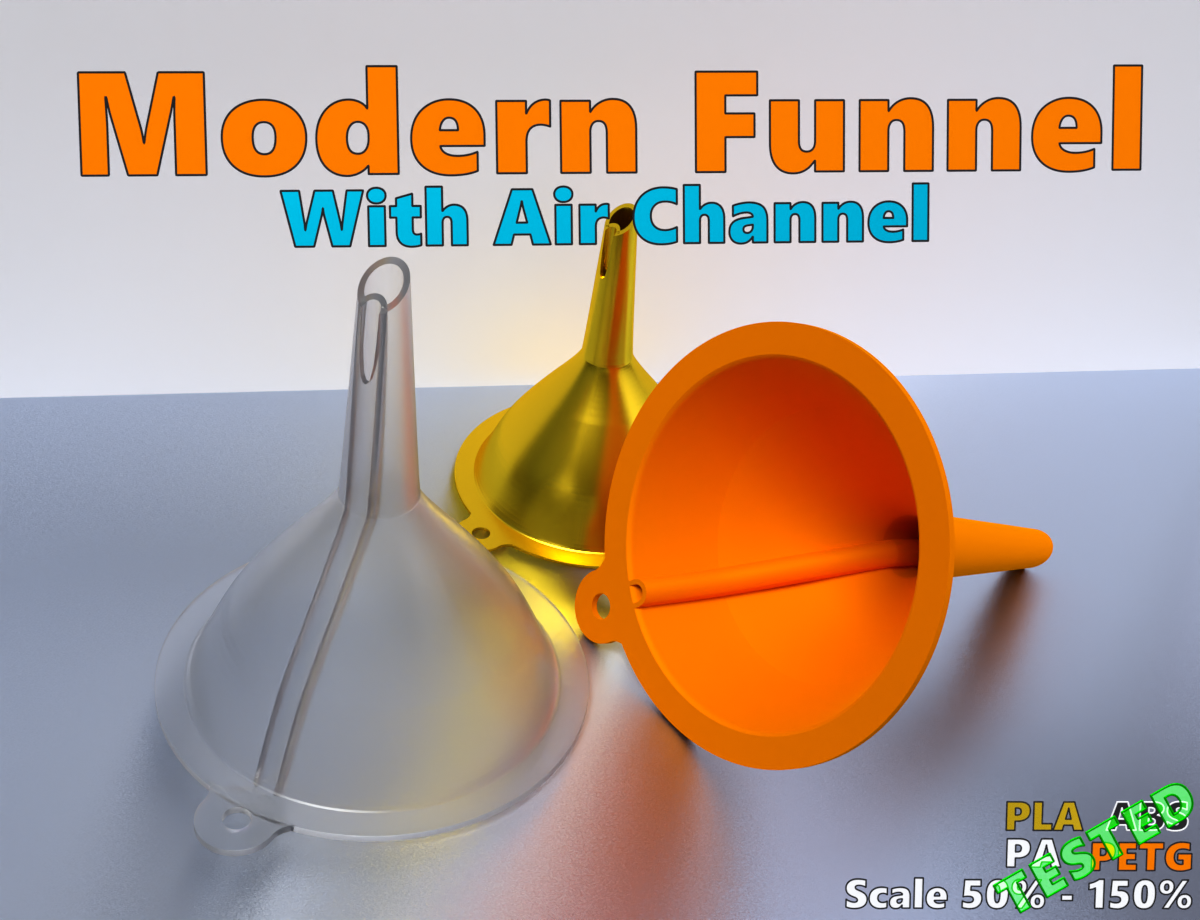 Modern funnel 3D model thumbnail