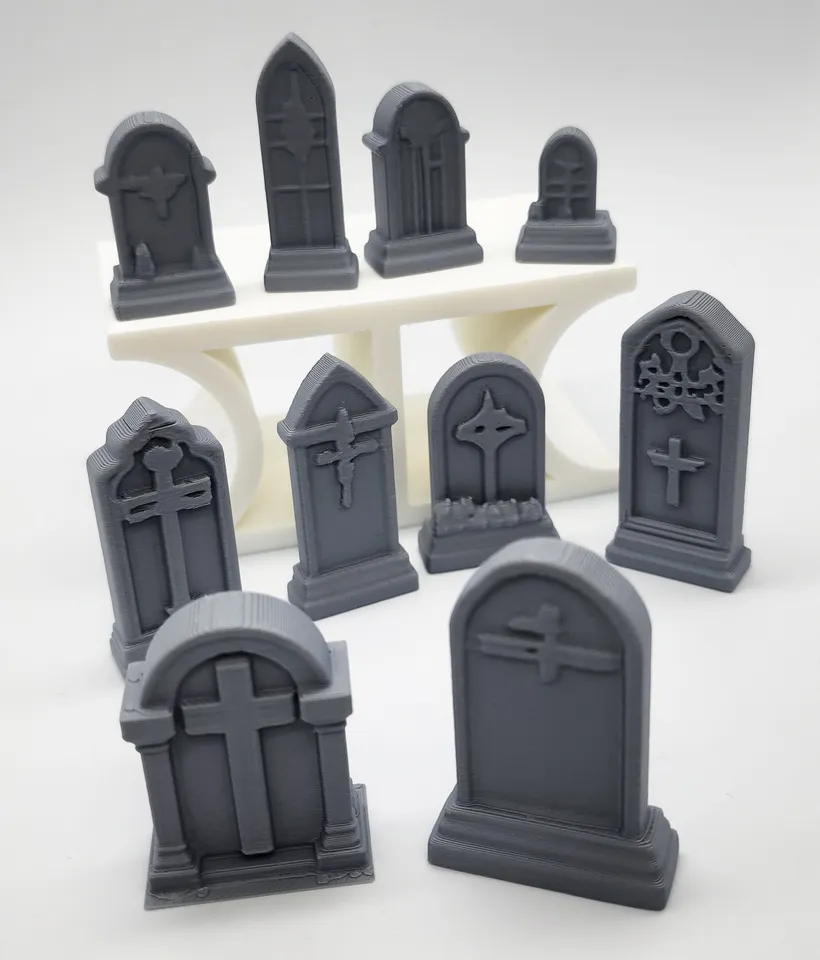 Miniature Tombstone Set (10 Pieces) by Triple G Workshop