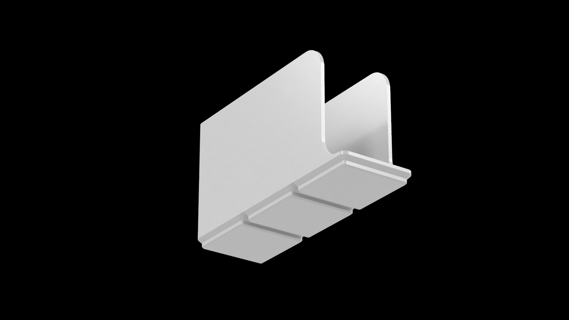 Parametric Endcaps for Kitchen Gridfinity w/ Solid Bases 3D model thumbnail