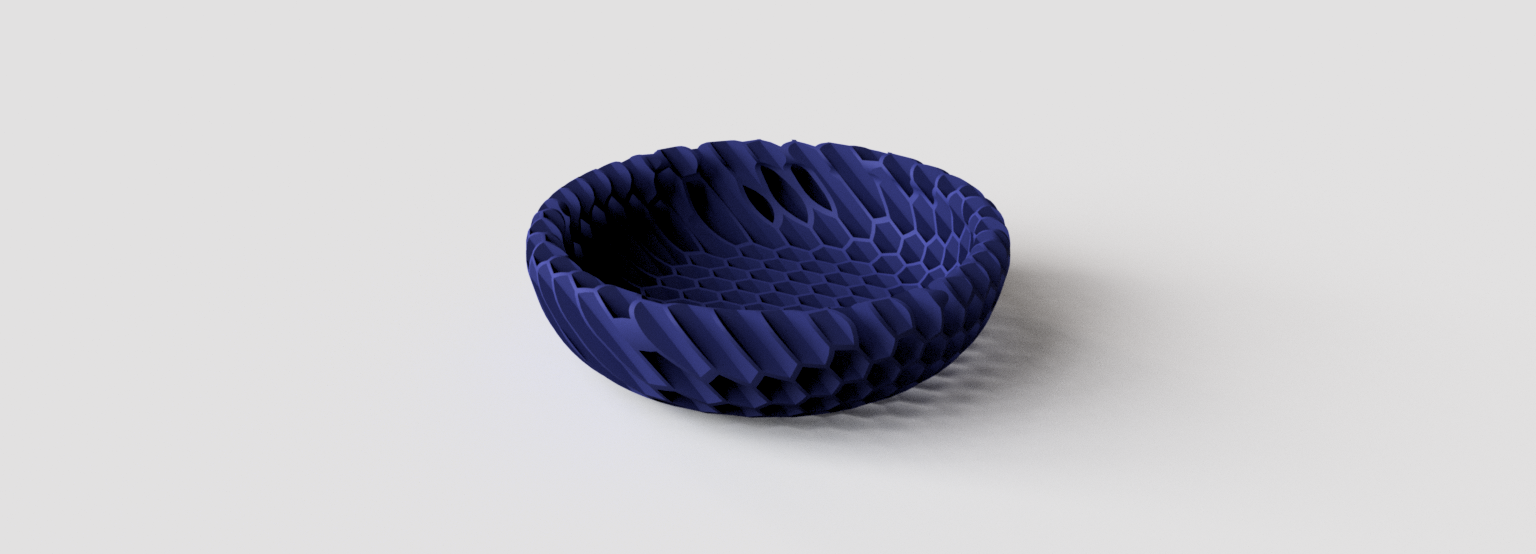 See Through Hex Bowl (angled)