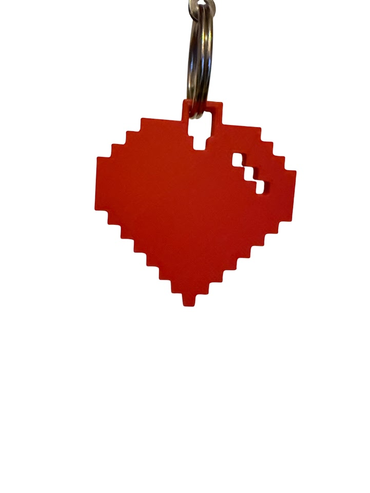 Minecraft heart keychain