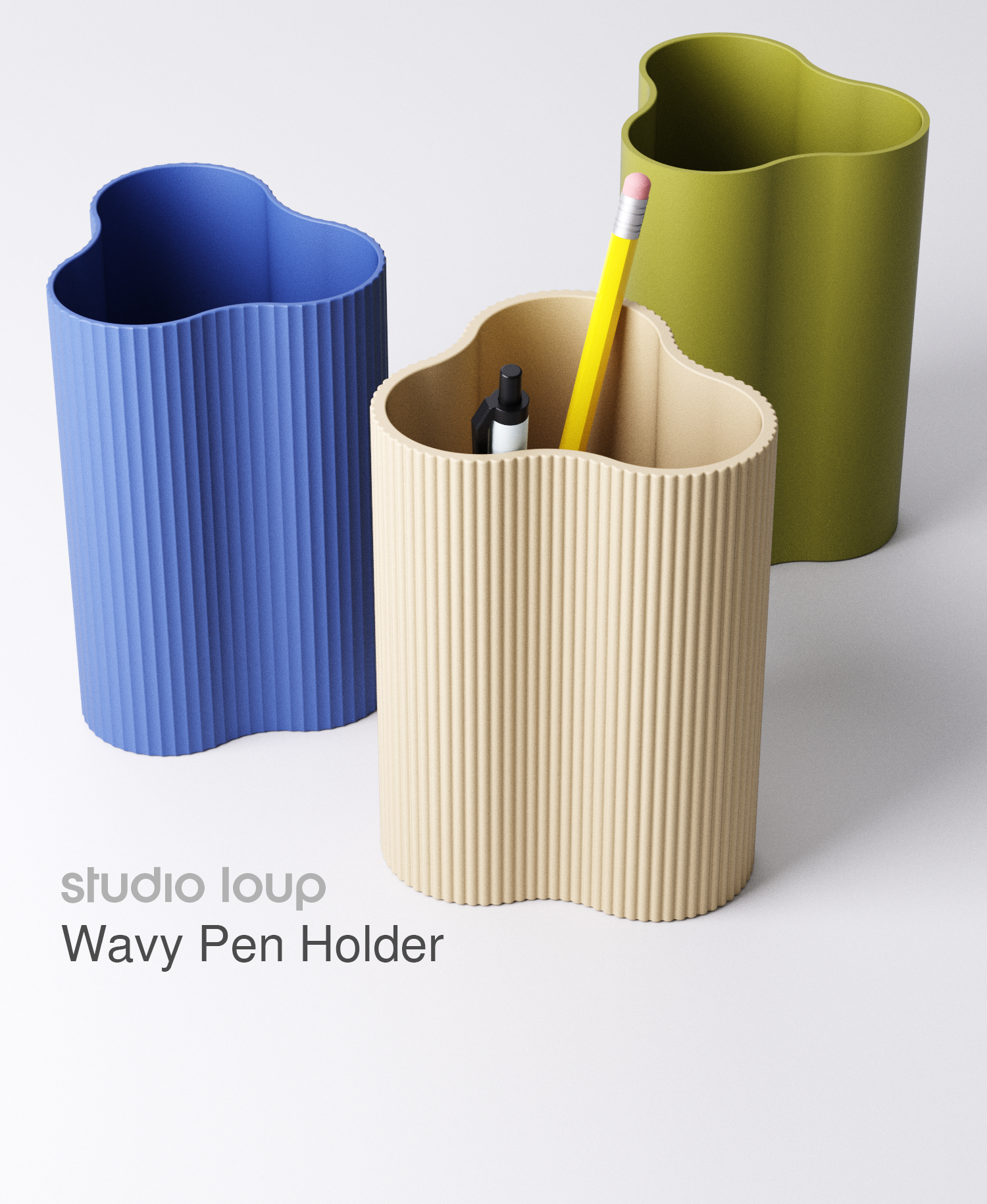 Wavy Pen Holder (Includes 3 variants)