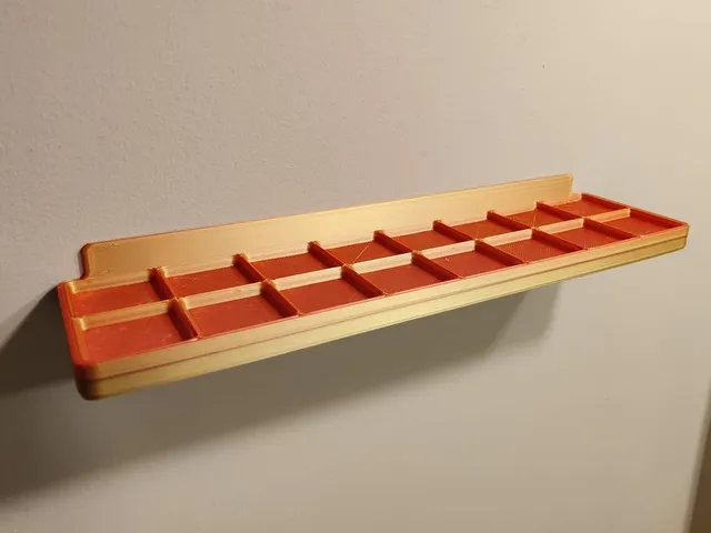 bathroom toiletry shelf with gridfinity plate
