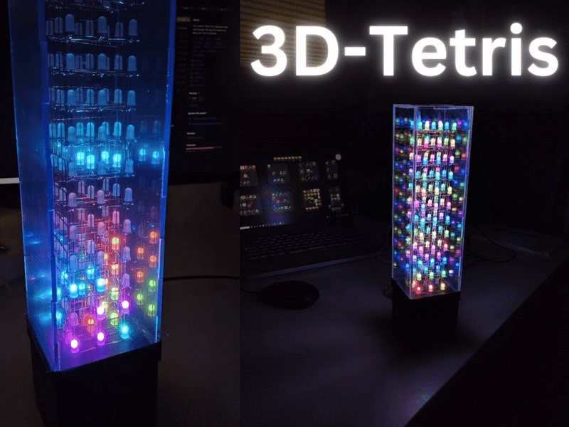 3D Tetris on a 3x3x12 LED Matrix