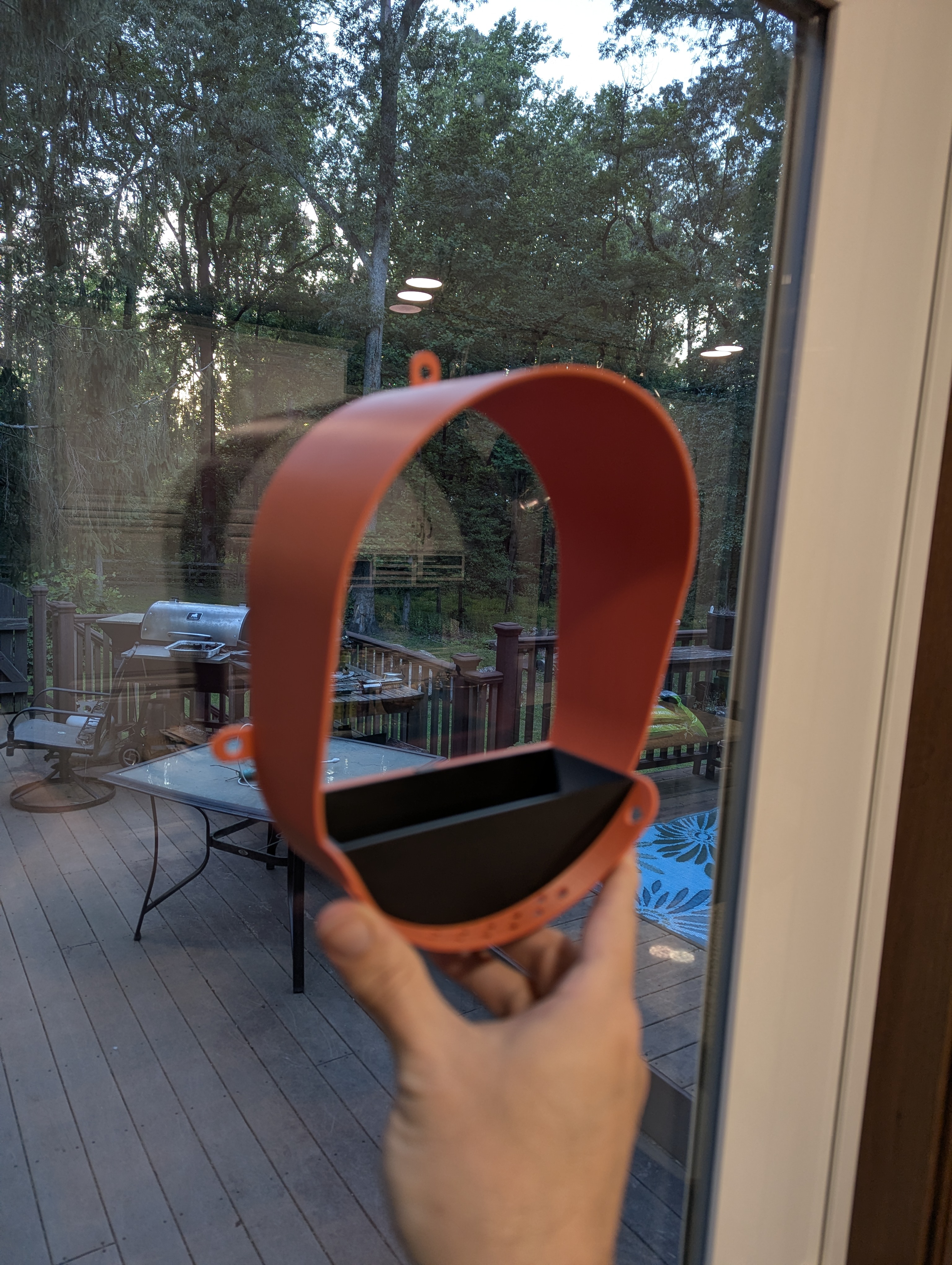 Modern, Minimal, Oval Shaped Window-Mount Bird Feeder