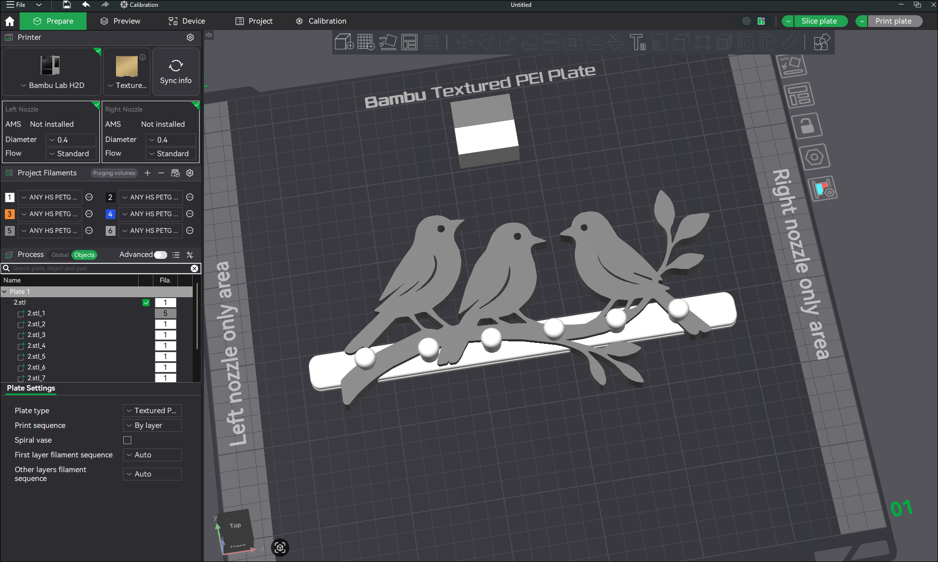 Three Birds on a Branch – Wall Key Holder — miniatura 3