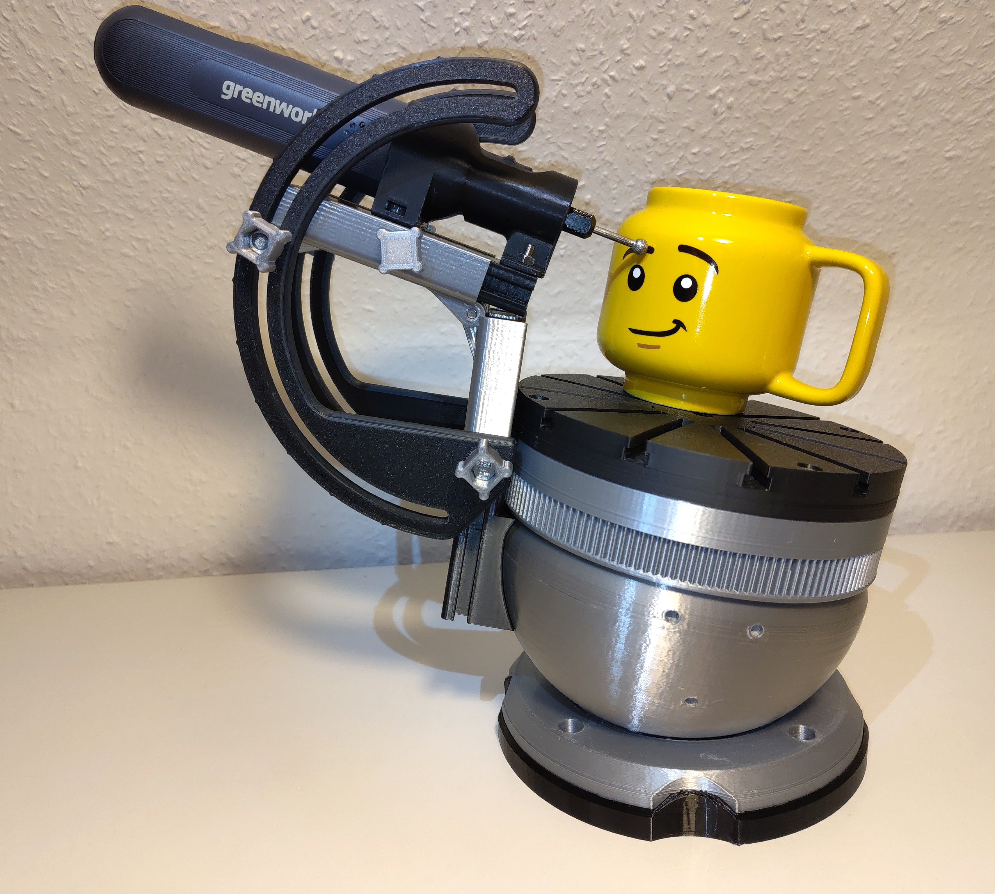 Multi-Directional Dremel Press for Highly Adjustable Ball Vise System 3D model thumbnail