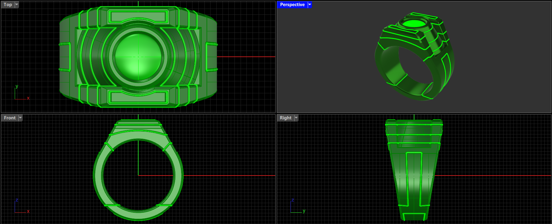 Miniatura 2 do modelo 3D GREEN LANTERN RING