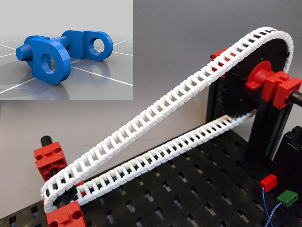 fischertechnik compatible parametric print in place gear chain