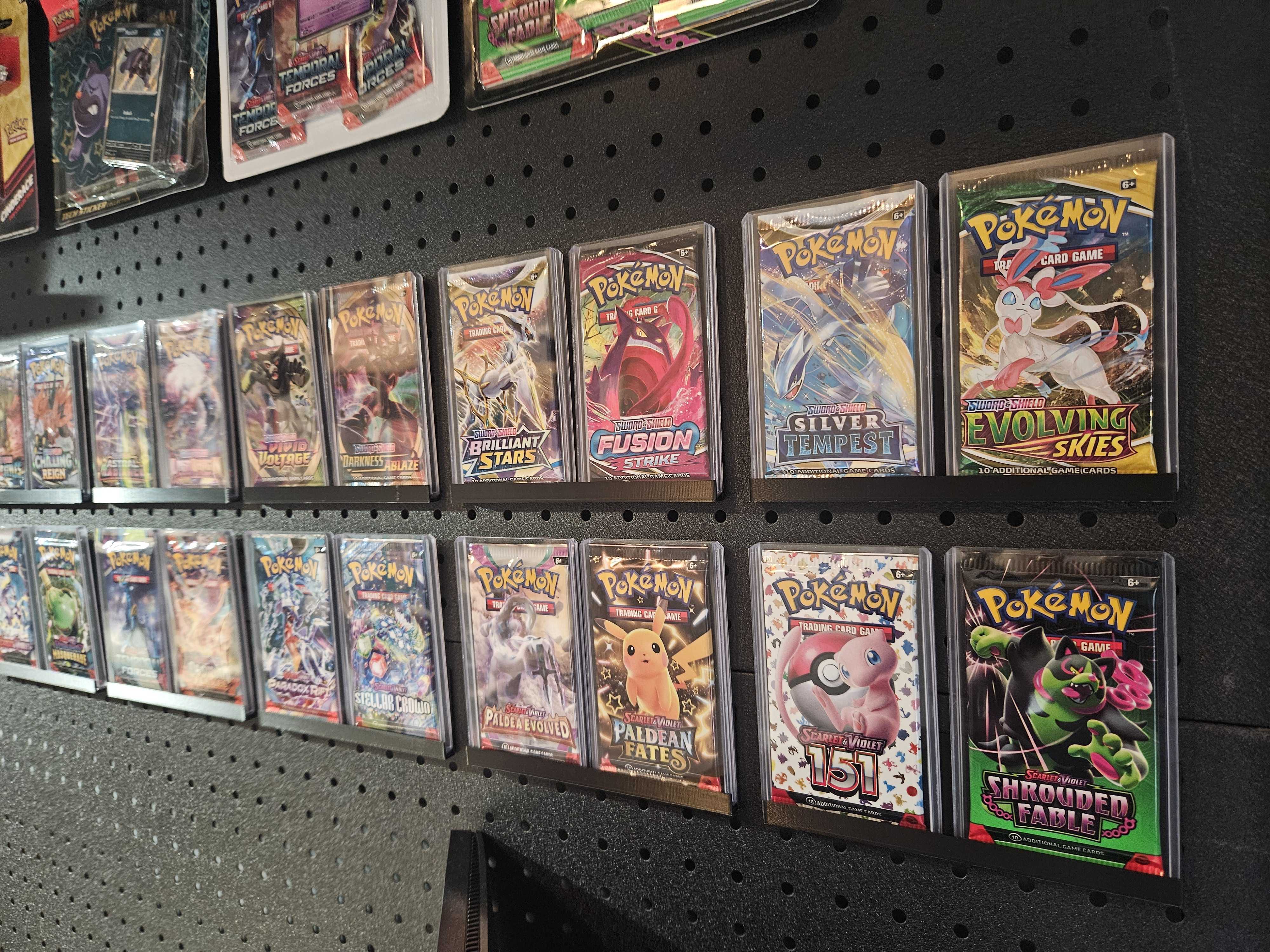 Pegboard (Bunnings) Booster Pack Display for pokemon / magic tcg