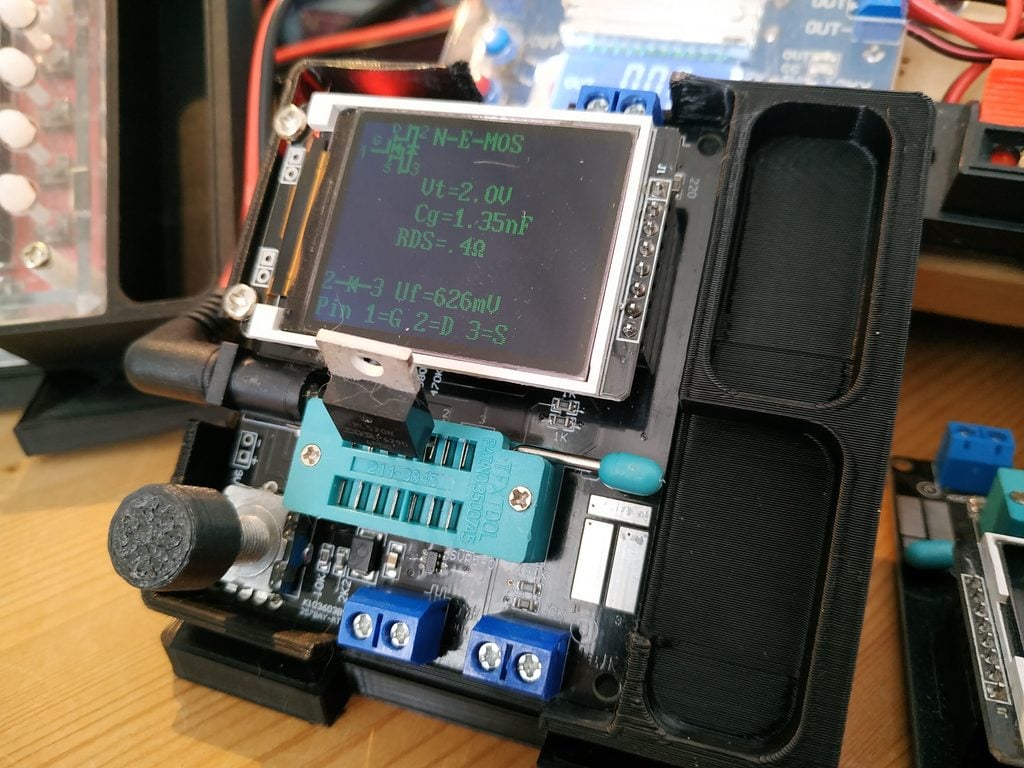 GM328A simple desk stand with good access, 2 versions, with and without battery compartment