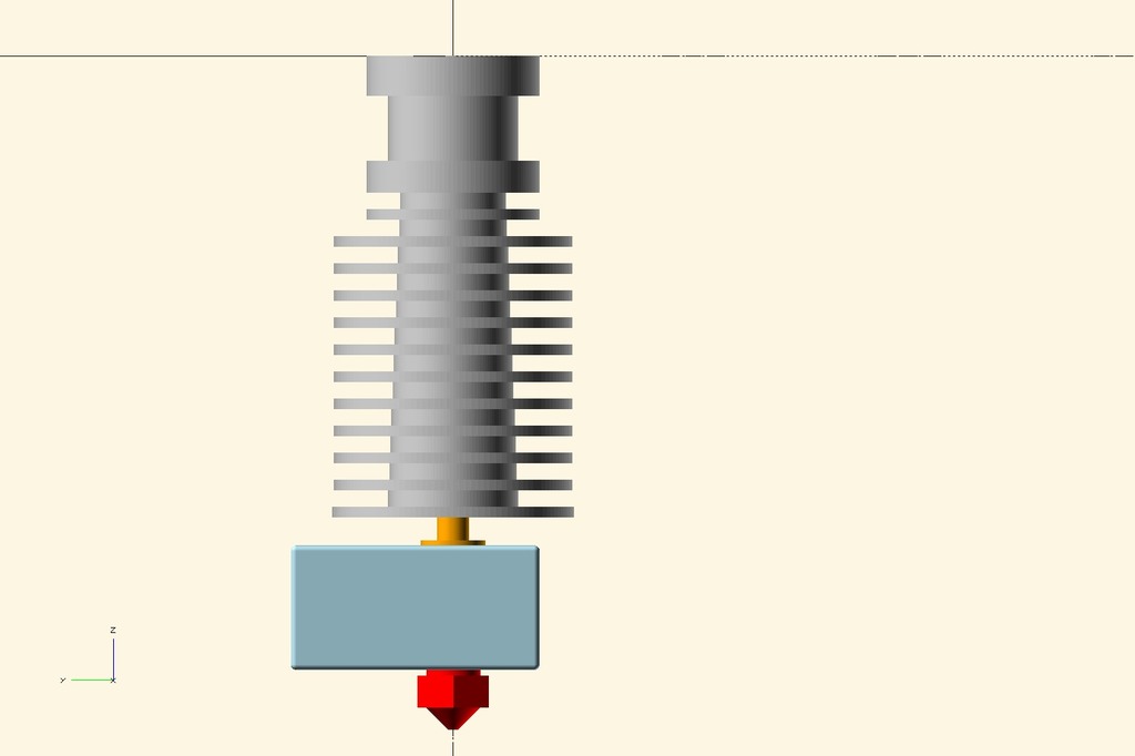 Accurate model of E3d V6 (1.75mm) heatsink and nozzle assembly for fitting