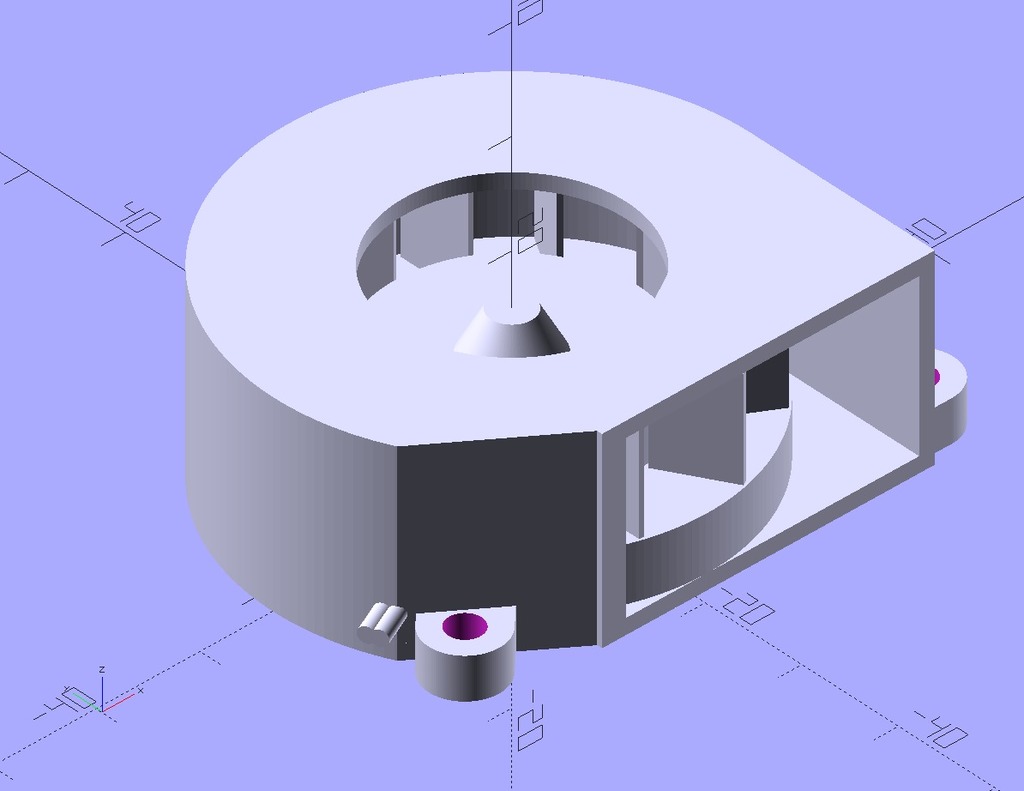 SEPA TFB45A 45mm radial fan model for mockups