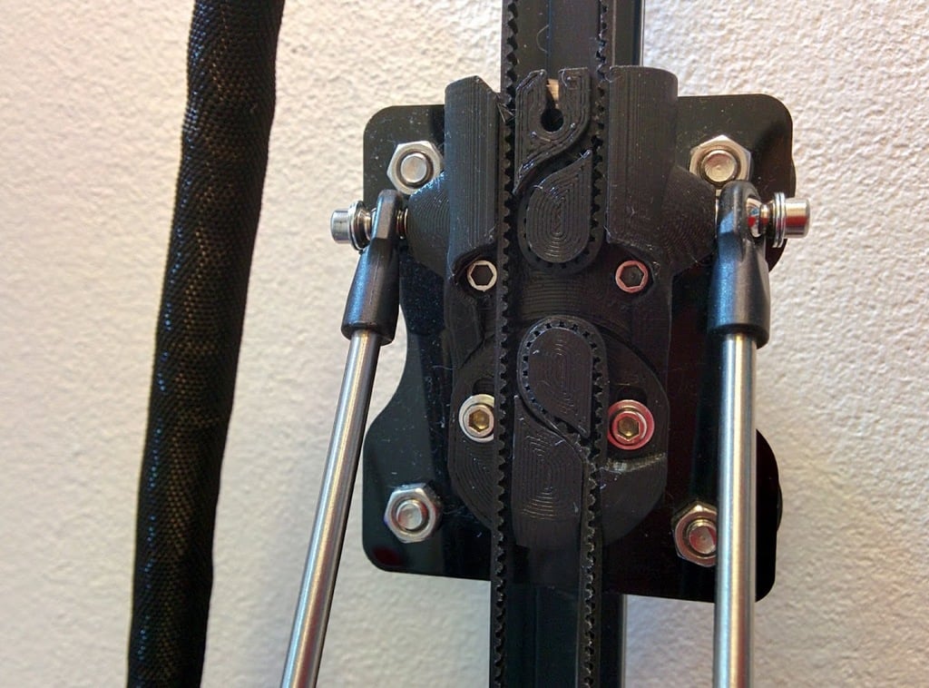 Simple adjustable slider clamp for He3D K200,  K280 and similar kossel deltas