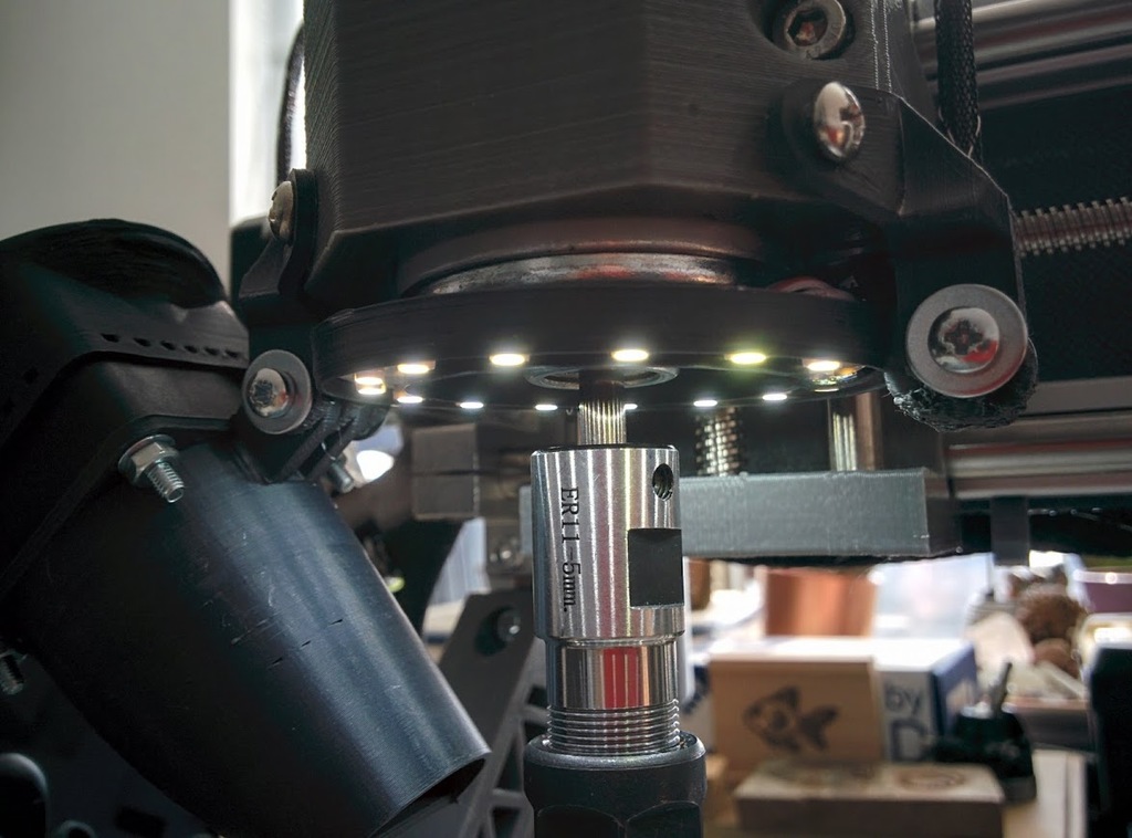 LED light ring holder for actioncam mounts