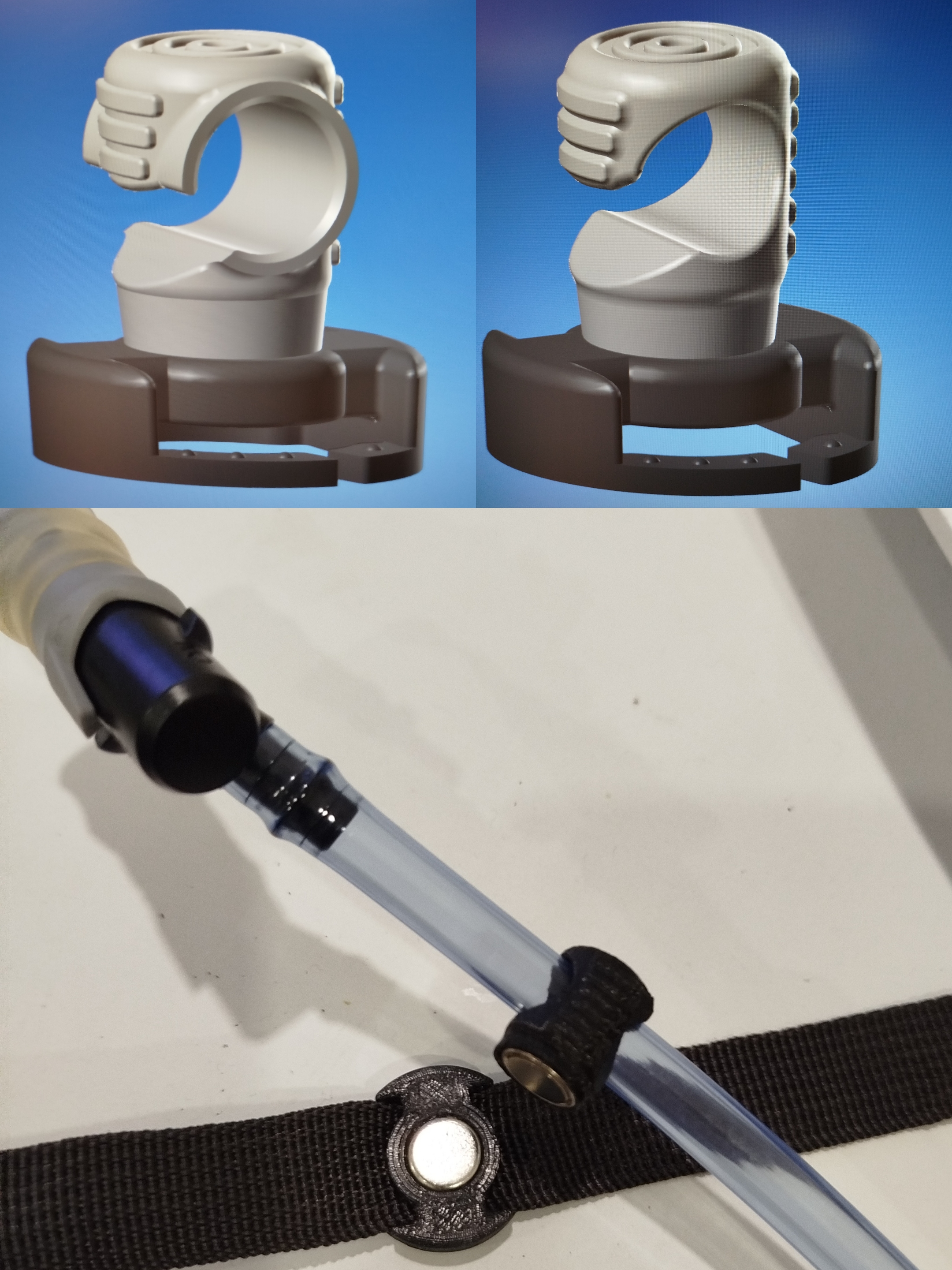 Hydration hose magnetic clip