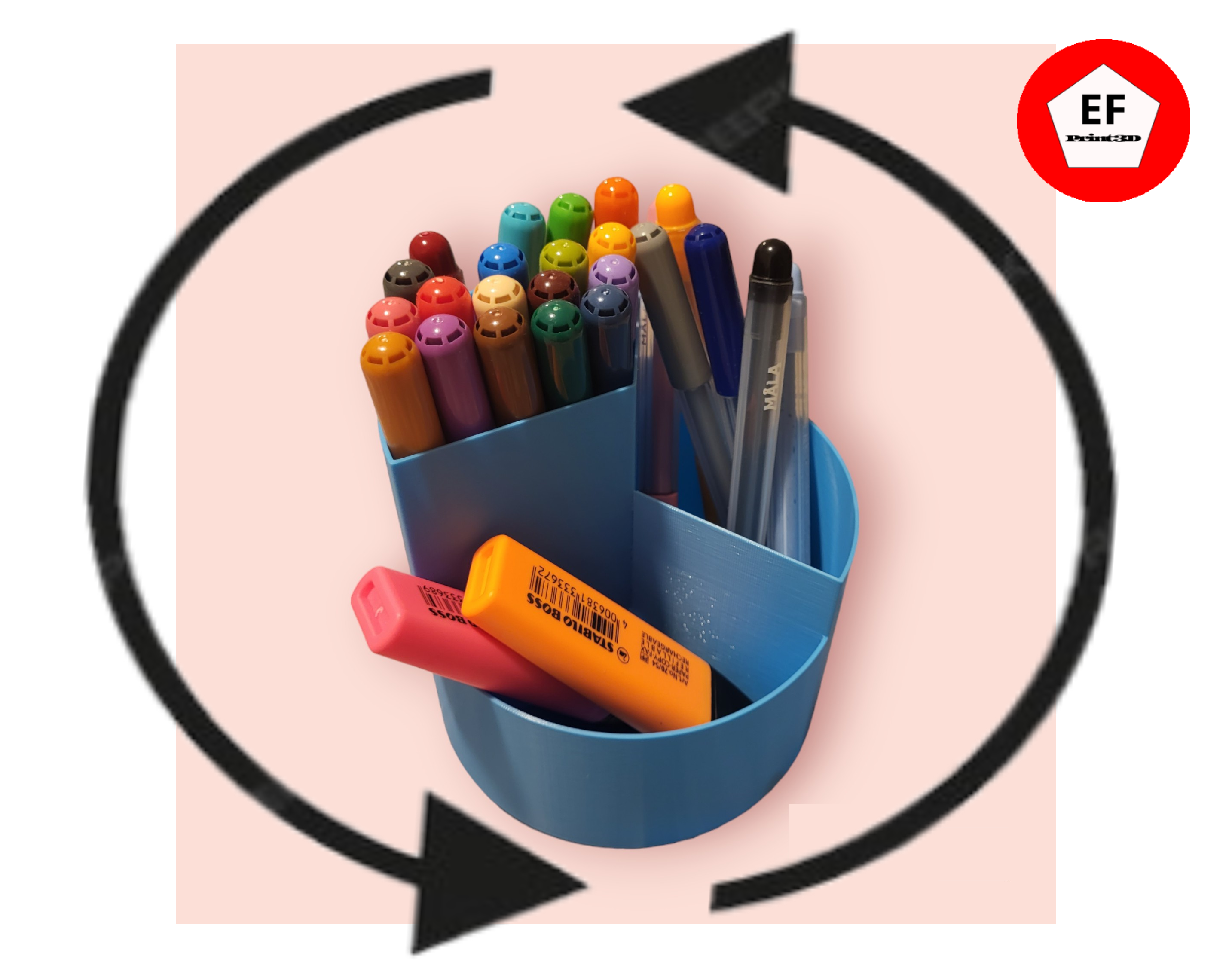 Spinning pen holder