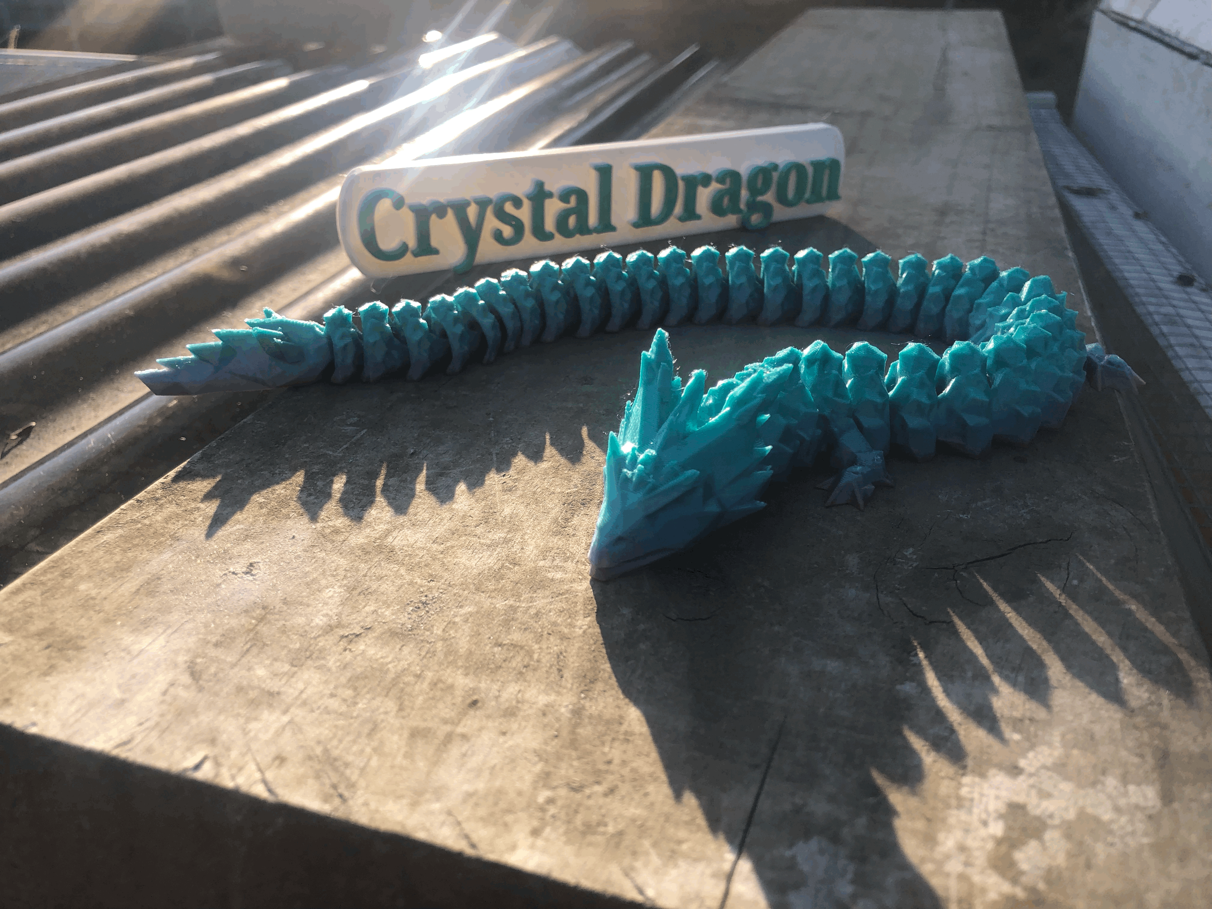 CRYSTAL DRAGON WITH TITLE, TITLE STANDS UP!!