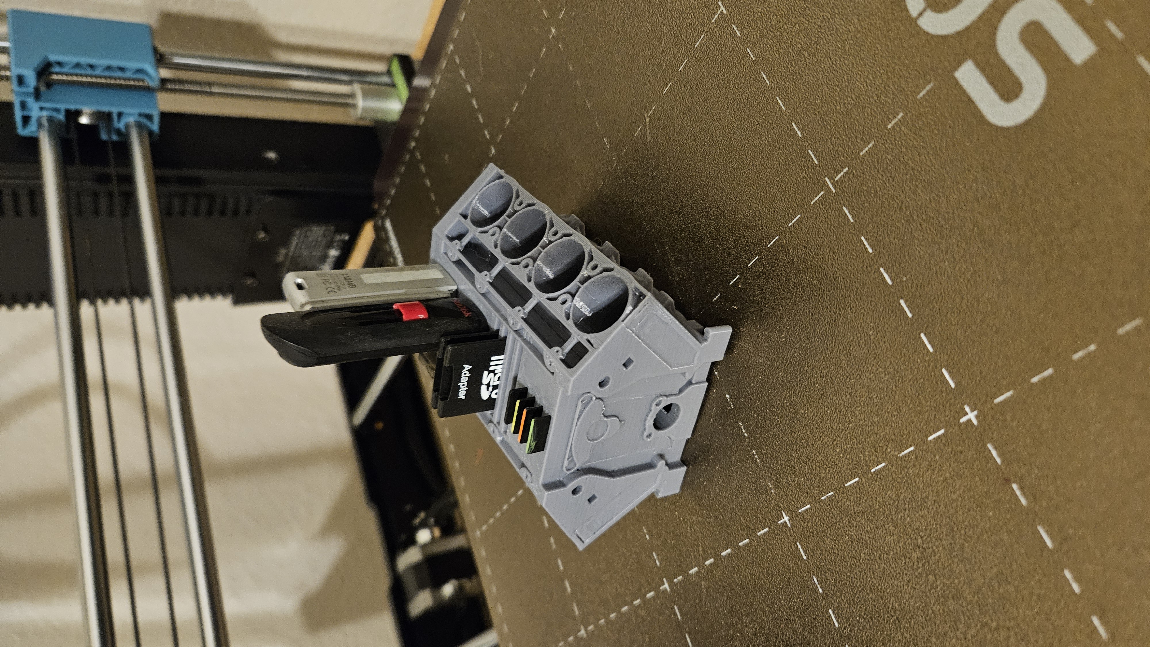 Engine block SD card holder