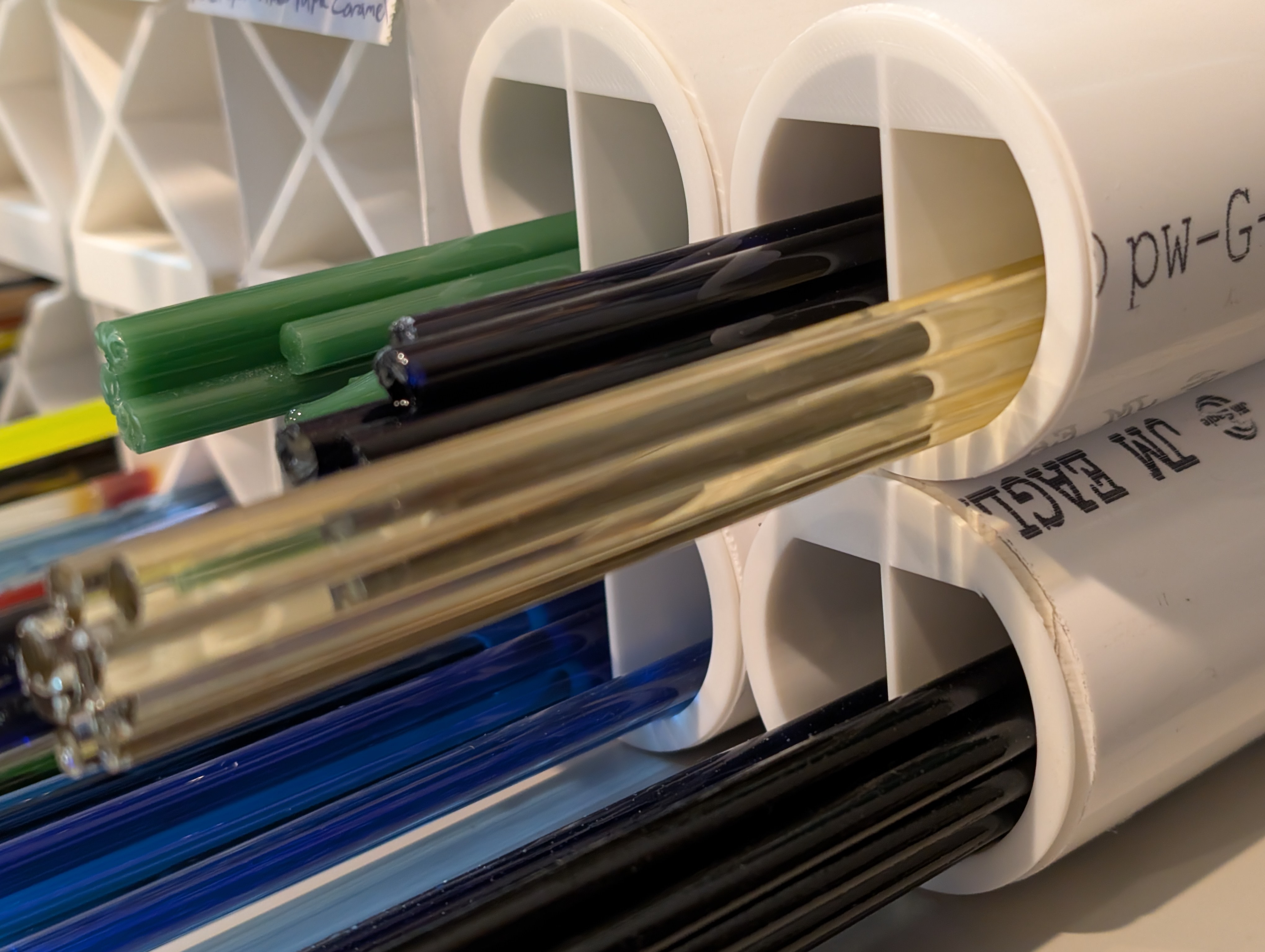 Organizers for PVC pipe storage