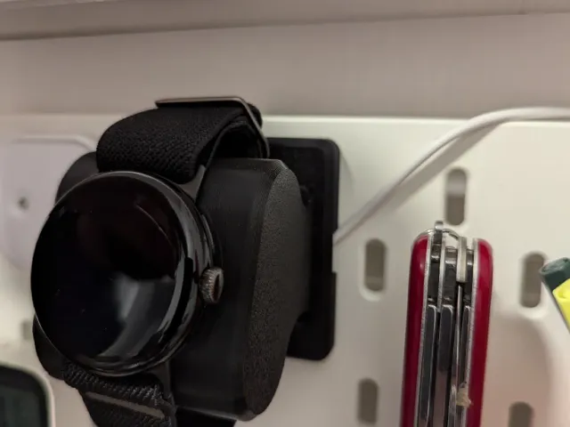 IKEA Skadis Google Pixel Watch Holder with Charging Function - Left oriented with side opening for cables