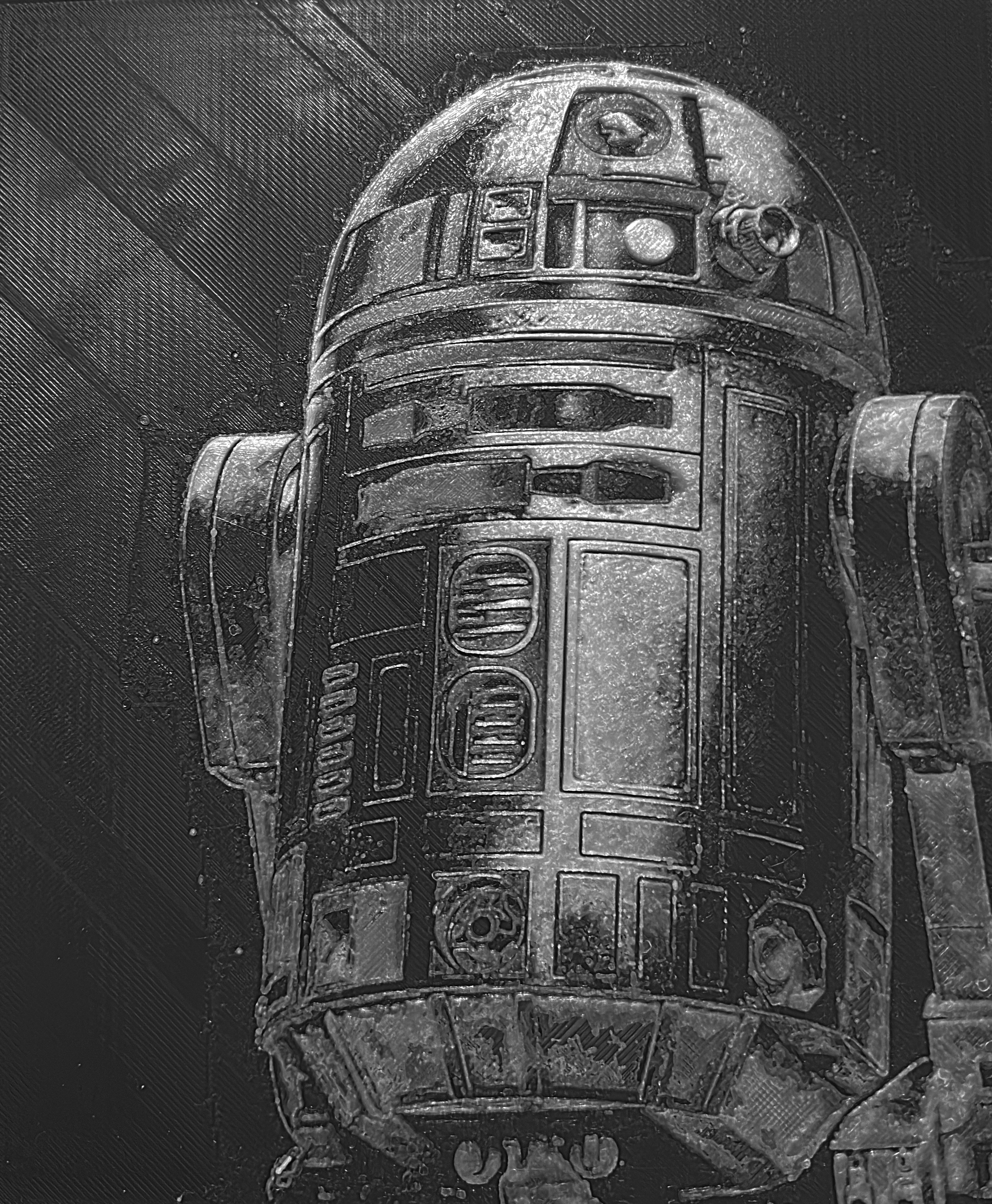 R2-D2 HueForge Black & White