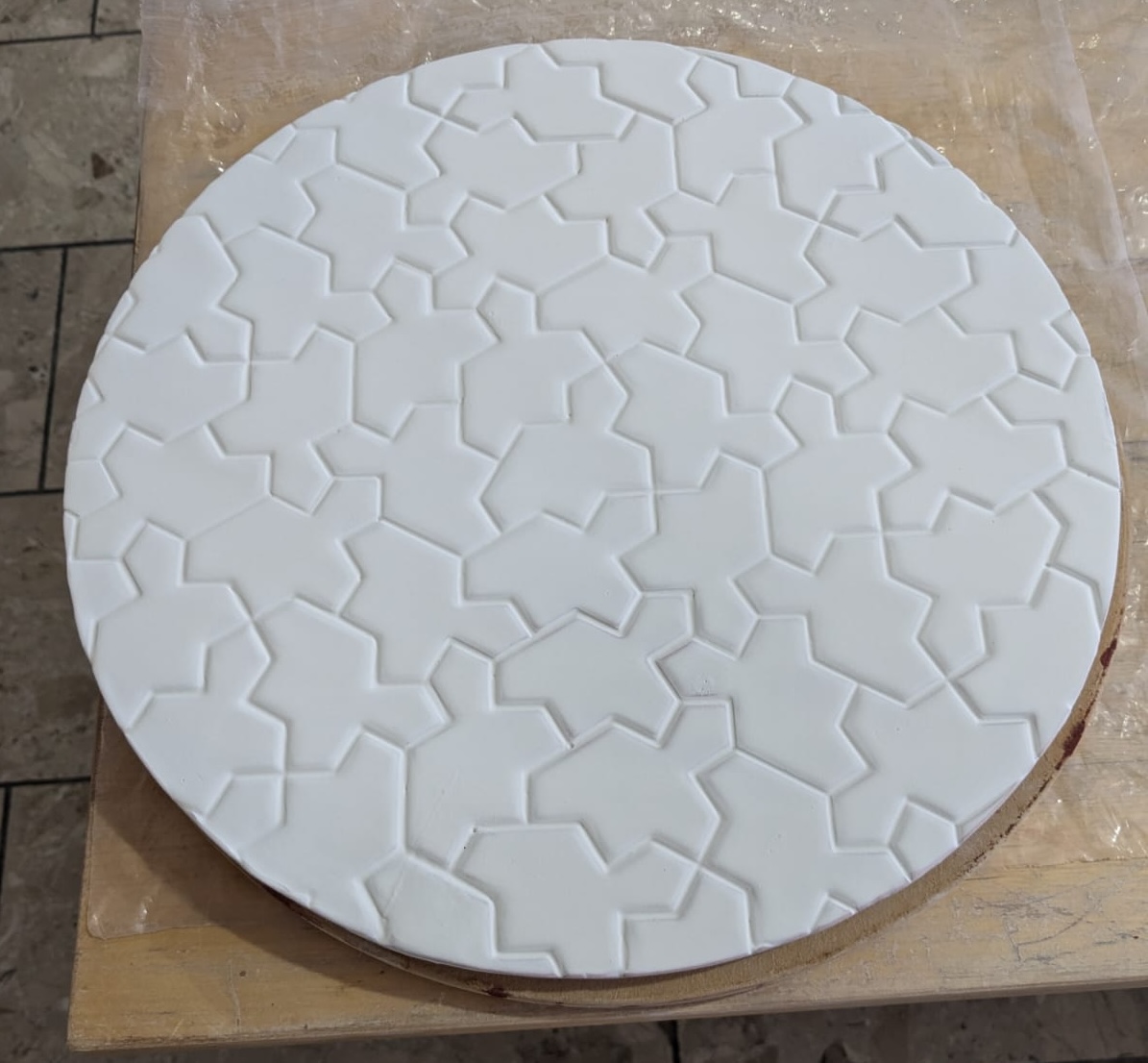 Spectre monotile stamp for ceramics