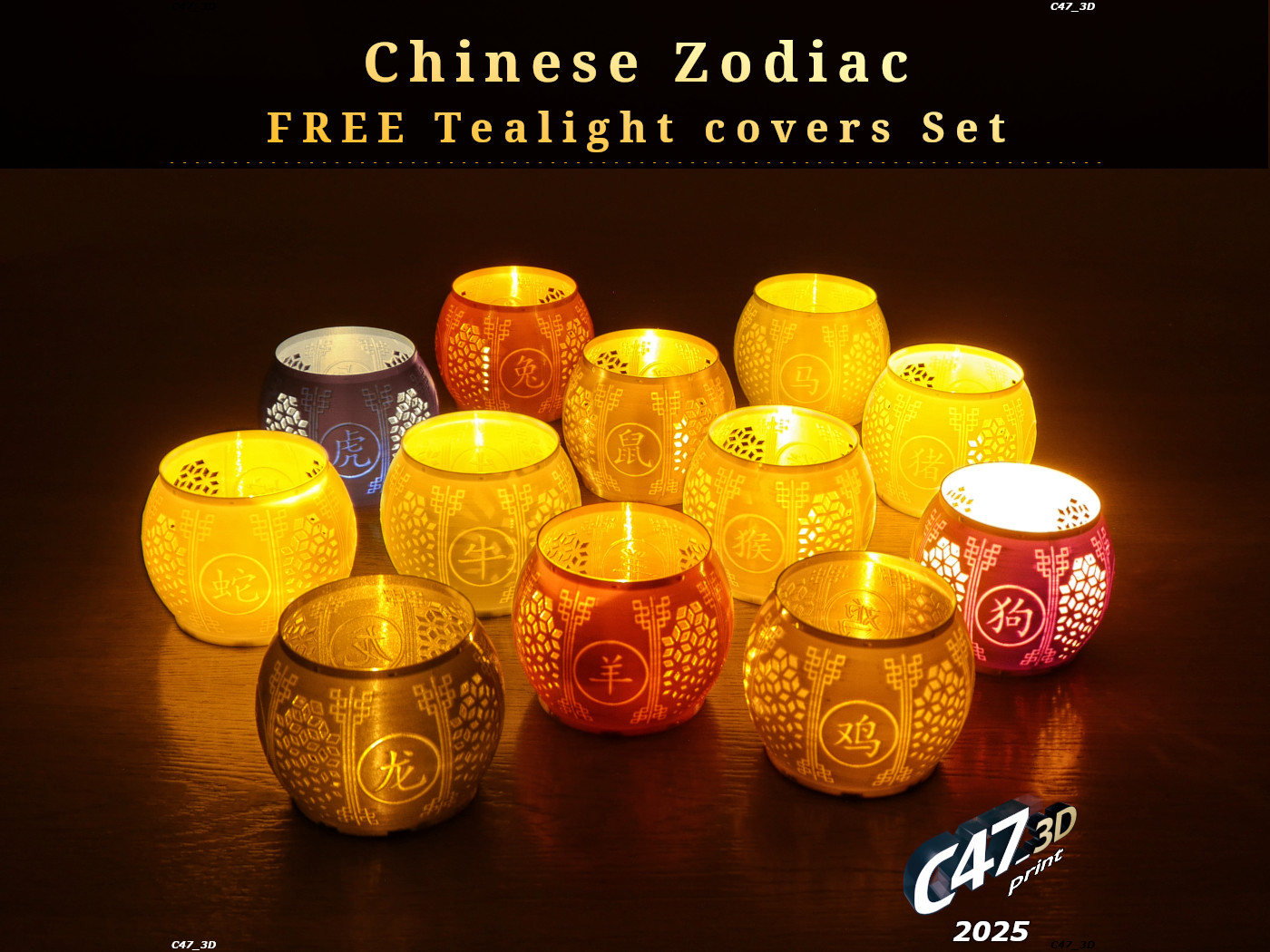 Chinese Zodiac Tealight Covers