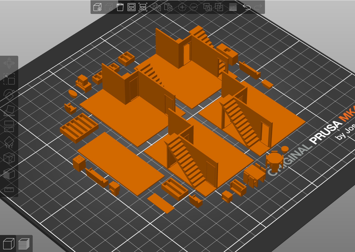 Dutch houses 1:87 H0 scale - Nijverheid interior in separate elements.