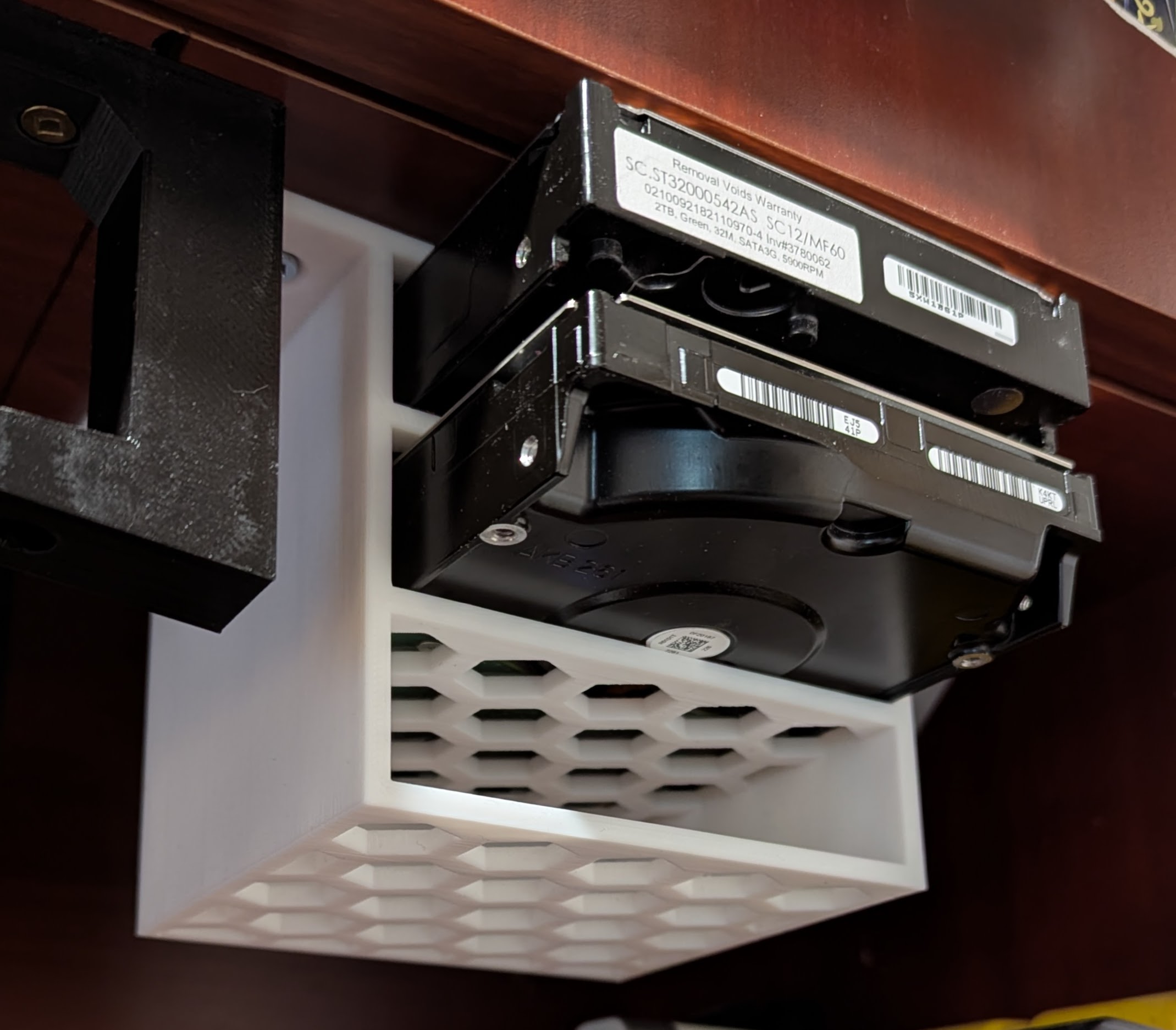 Under-cabinet 3.5" HDD shelf