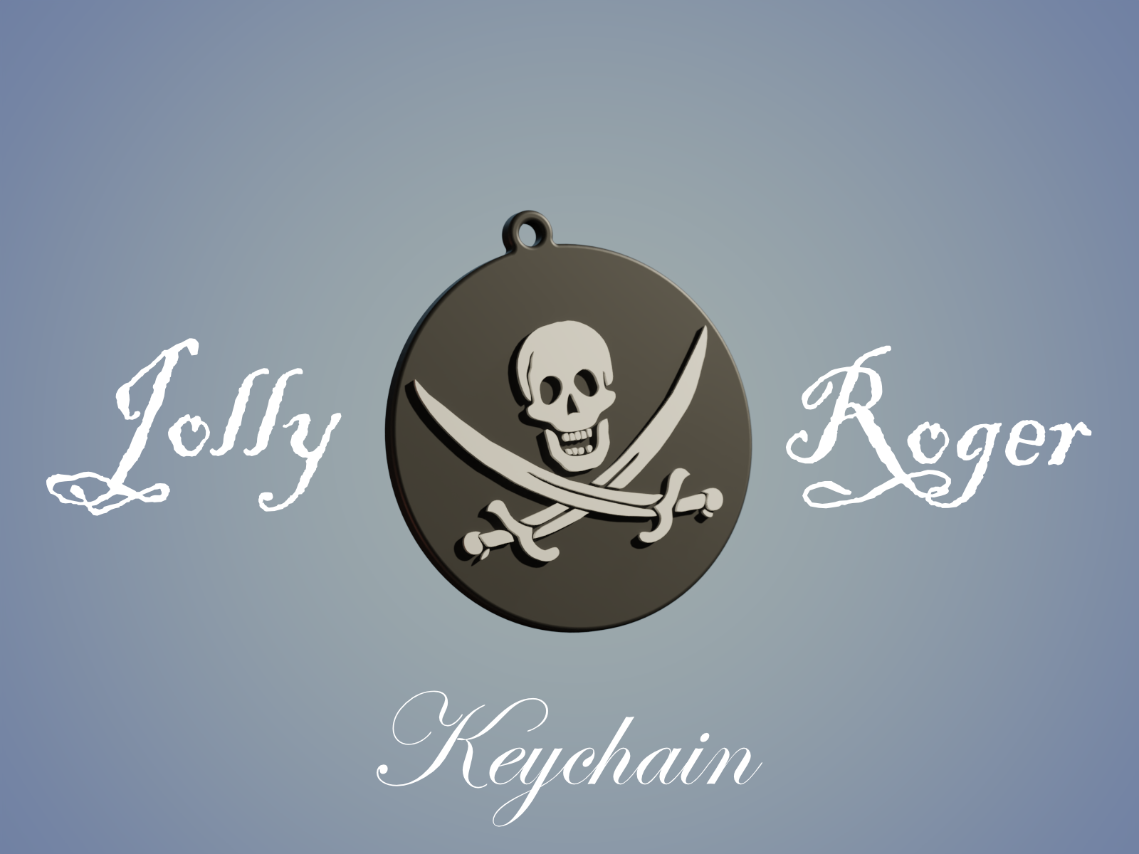 Jolly Roger Jack Rackham Pirate Keychain (colorchange)