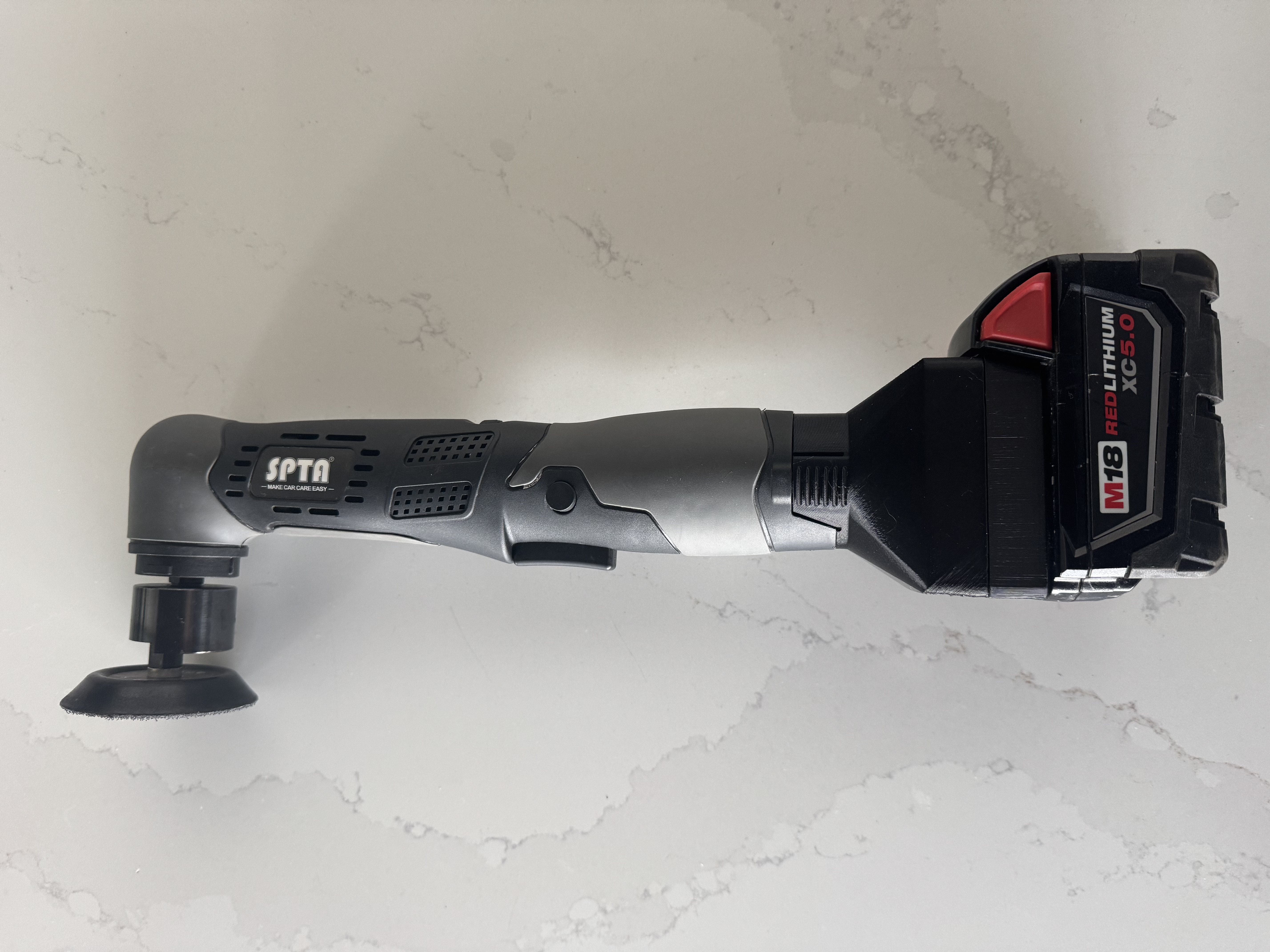 Milwaukee M18 adapter for SPTA Cordless Mini Polisher.