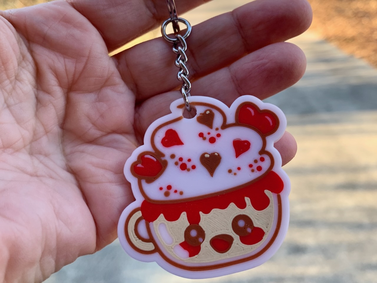 Kawaii Valentine Cocoa keychain (for AMS, etc.)