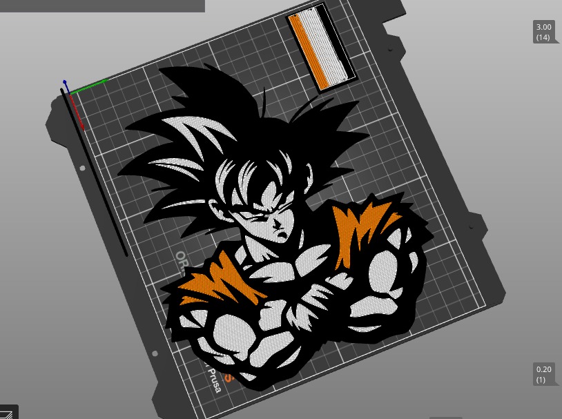 Goku DBZ – Archivos separados para impresión multicolor