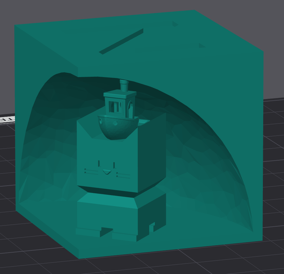 Calibration Cube with a Calibration Cat and a Benchy inside of it