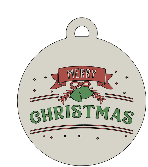 Multicolor Merry Christmas 2D Bauble 1 – Festive and Vibrant!