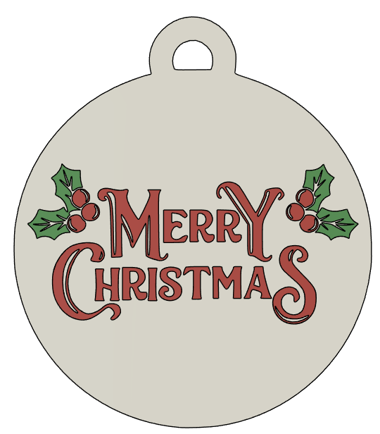 Multicolor Merry Christmas 2D Bauble 2 – Festive and Vibrant!