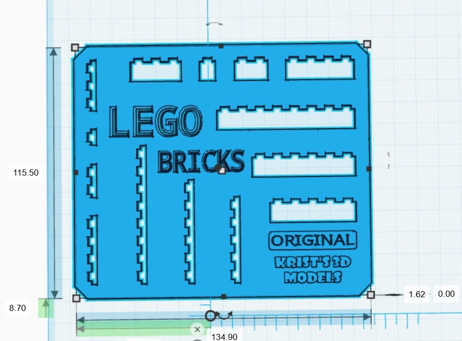 Miniatura 2 do modelo 3D LEGO Bricks Stencil
