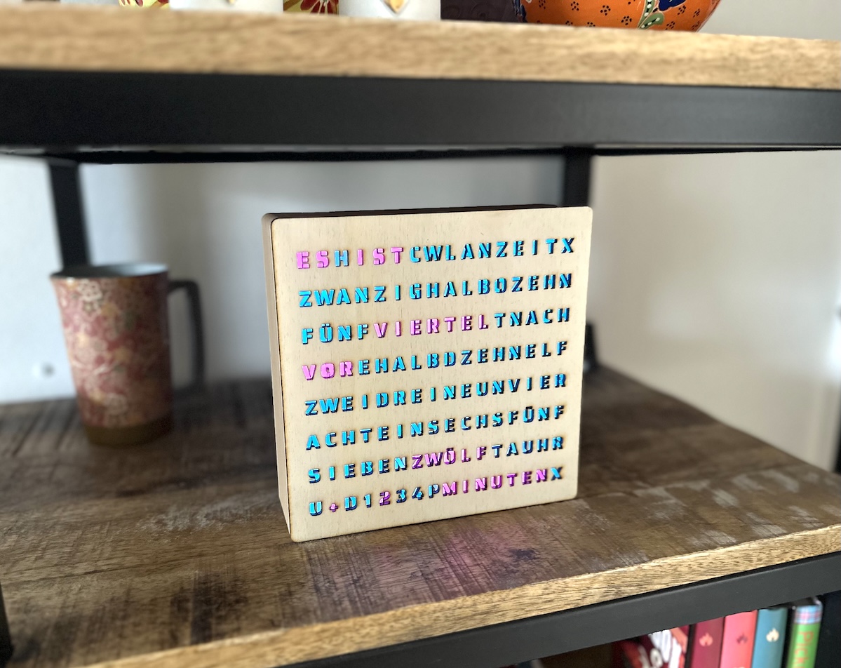 Custom Front (Wooden Laser Cut or 3D Print) for WordClock 16x8 - 2024