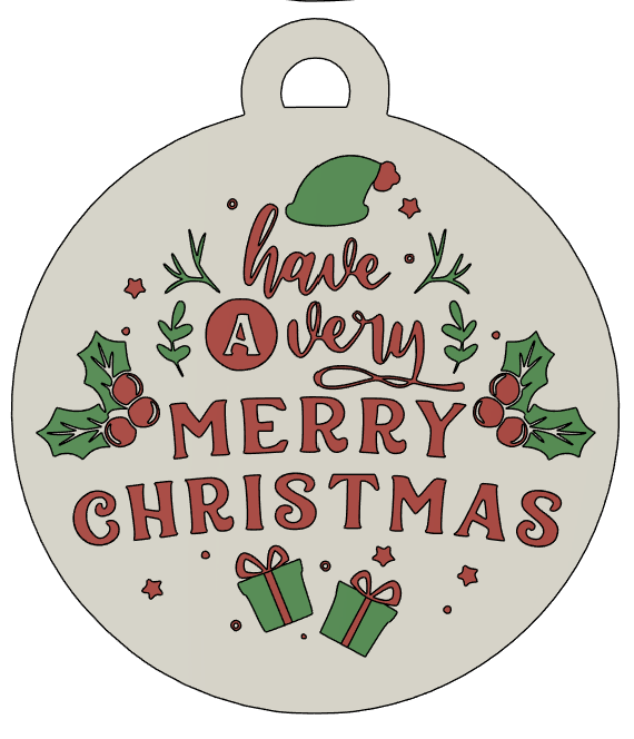 Multicolor Merry Christmas 2D Bauble 5 – Festive and Vibrant!