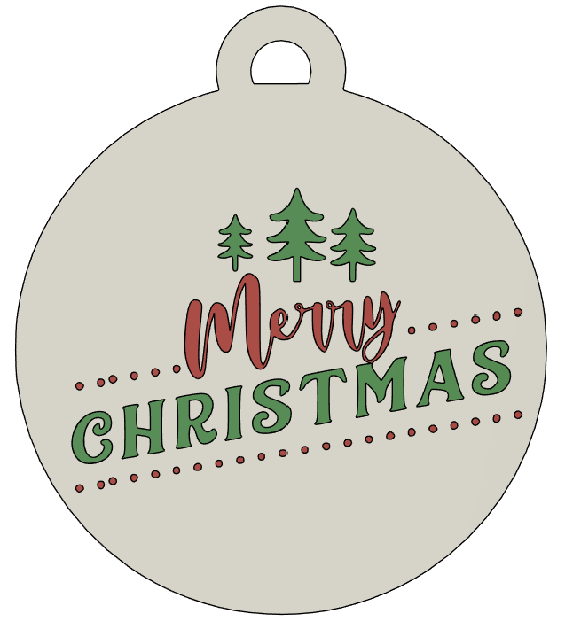Multicolor Merry Christmas 2D Bauble 6 – Festive and Vibrant!