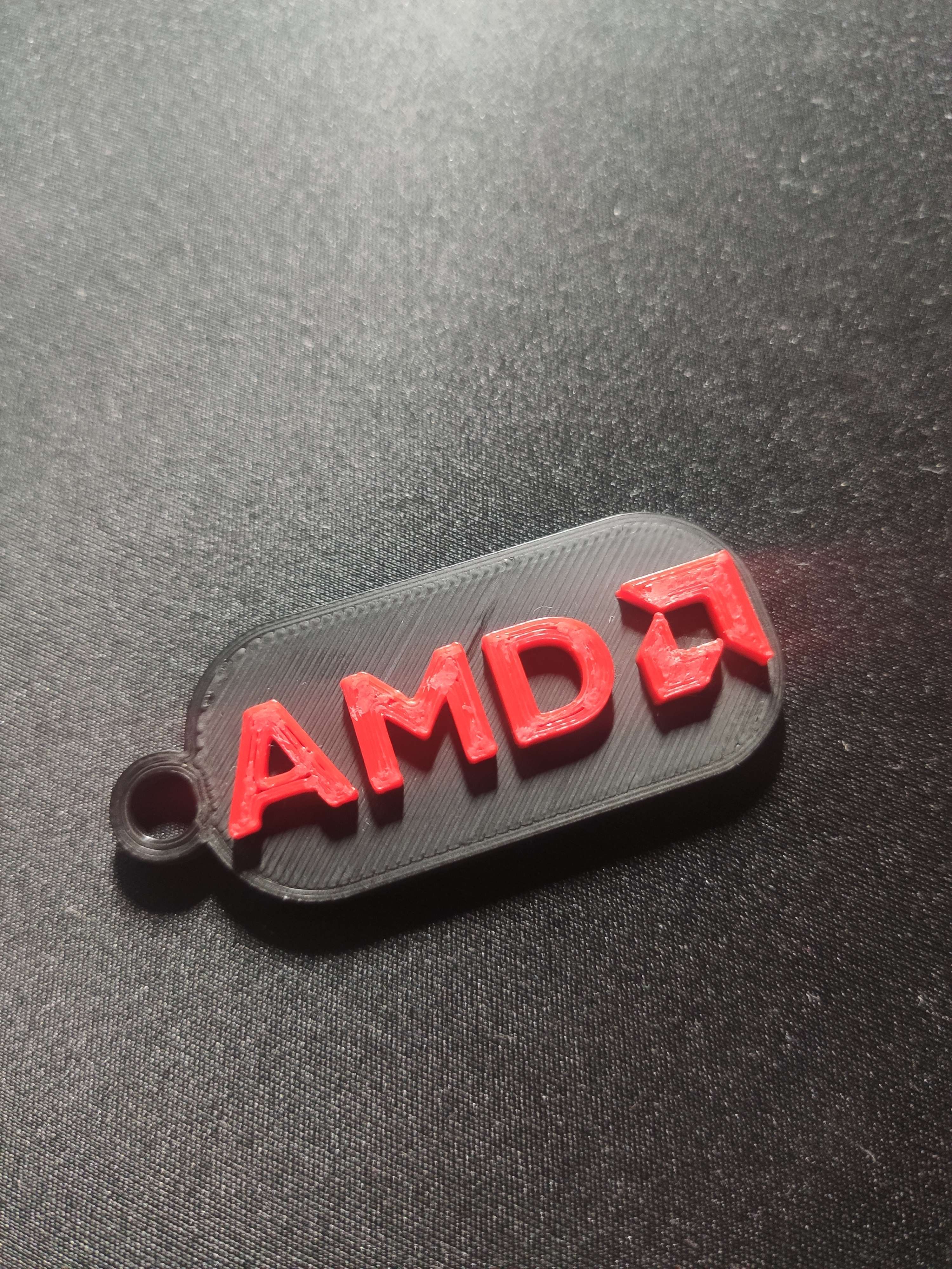 keychain with amd logo