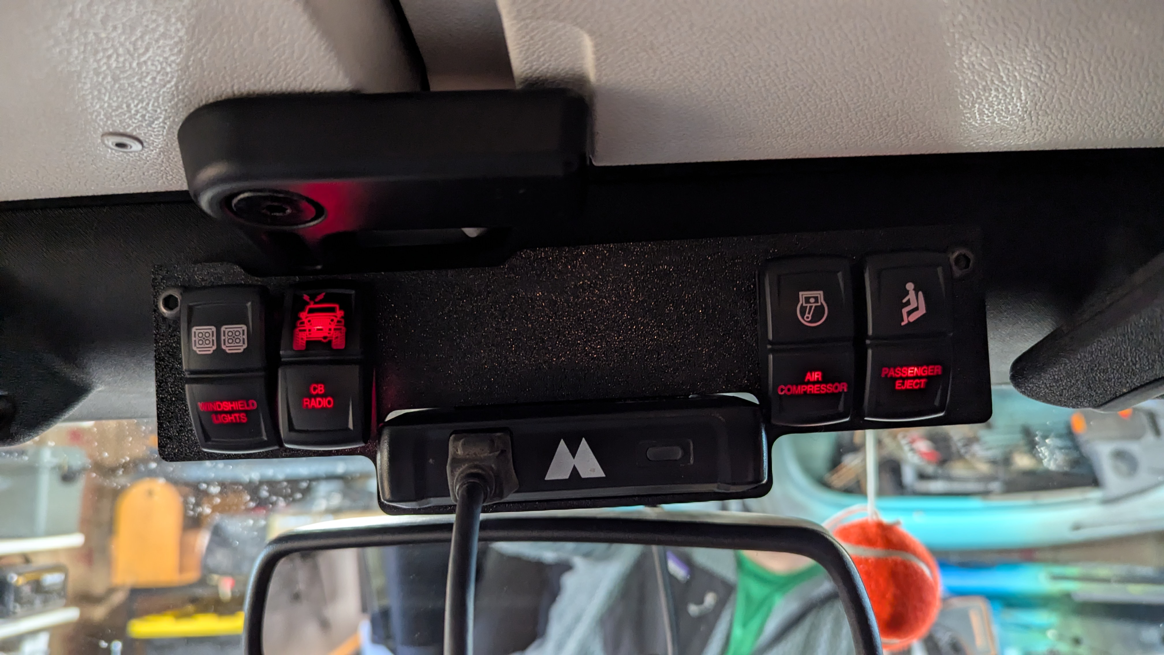 Jeep Wrangler GMRS Radio and Switch Mount
