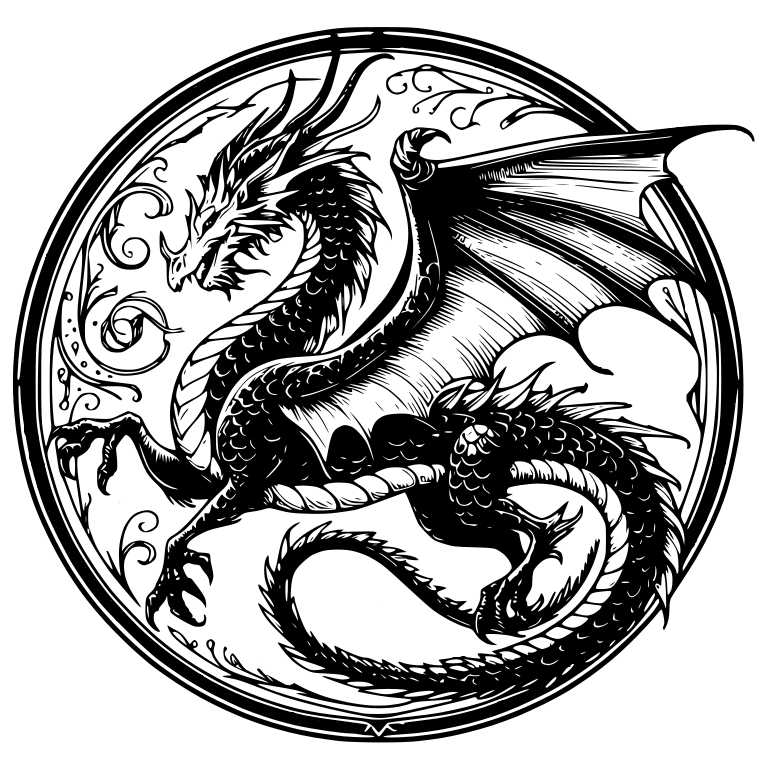Wall art / coaster: Dragon (14)
