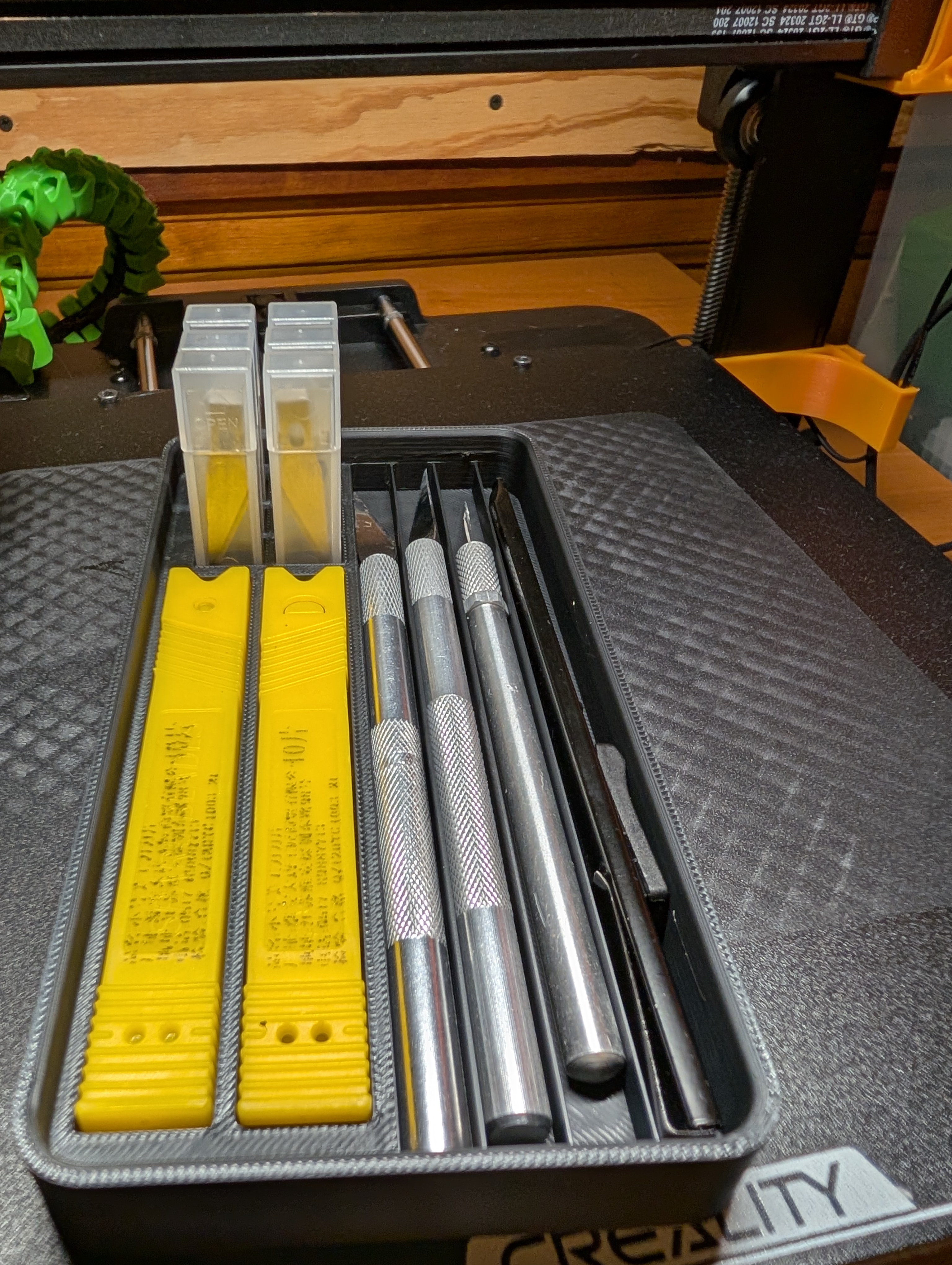 Exacto knife and blade storage