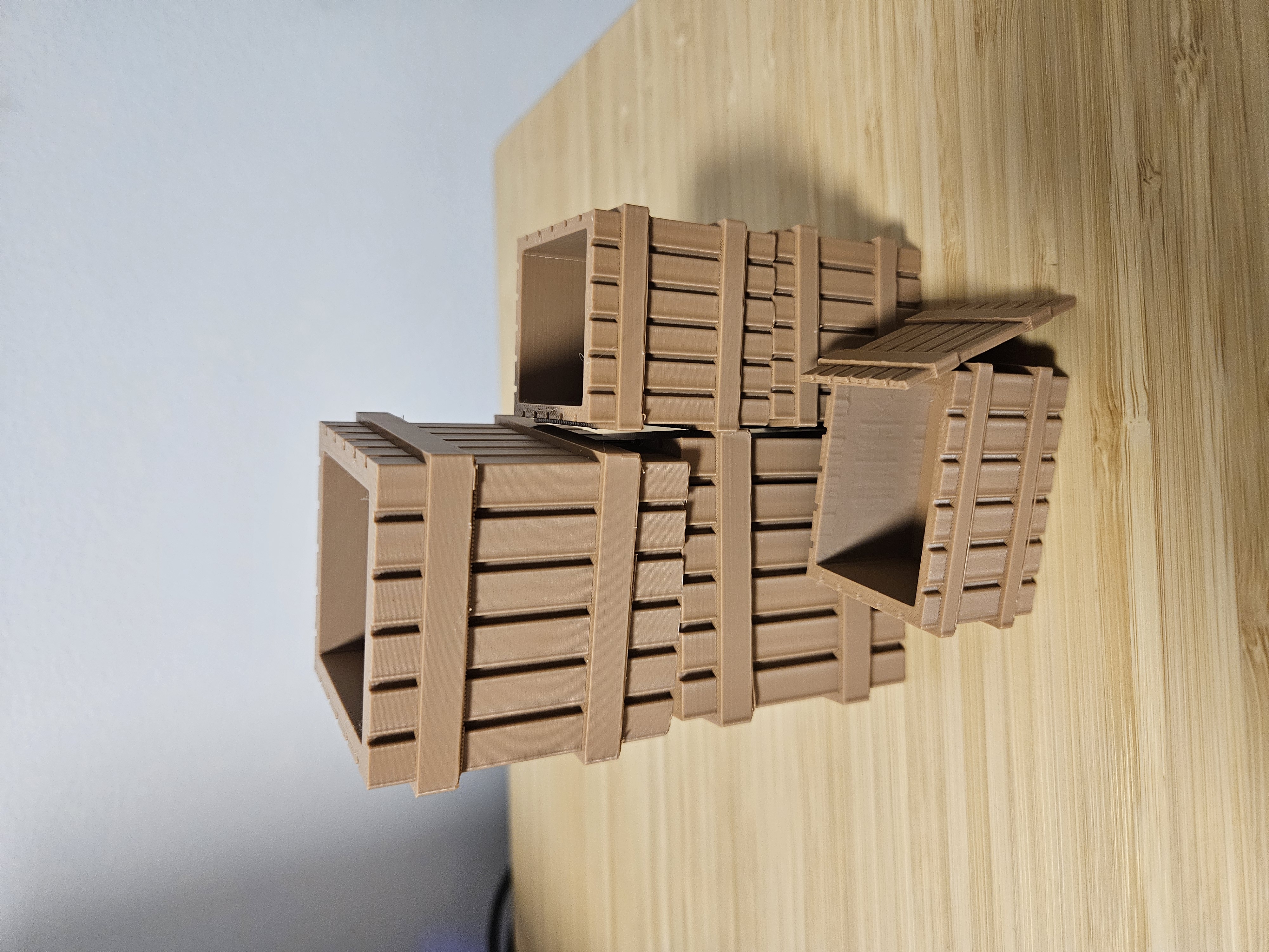 Crate stack pencil holder